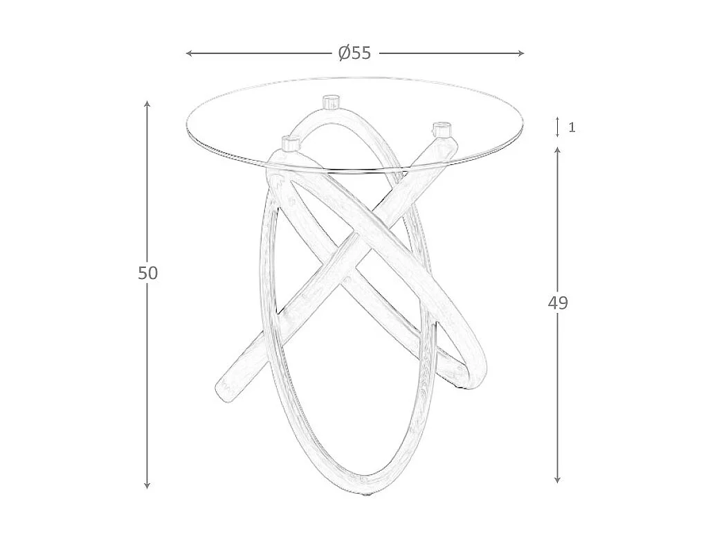 Table d'angle ronde en verre trempé et noyer 2126 ANGEL CERDA