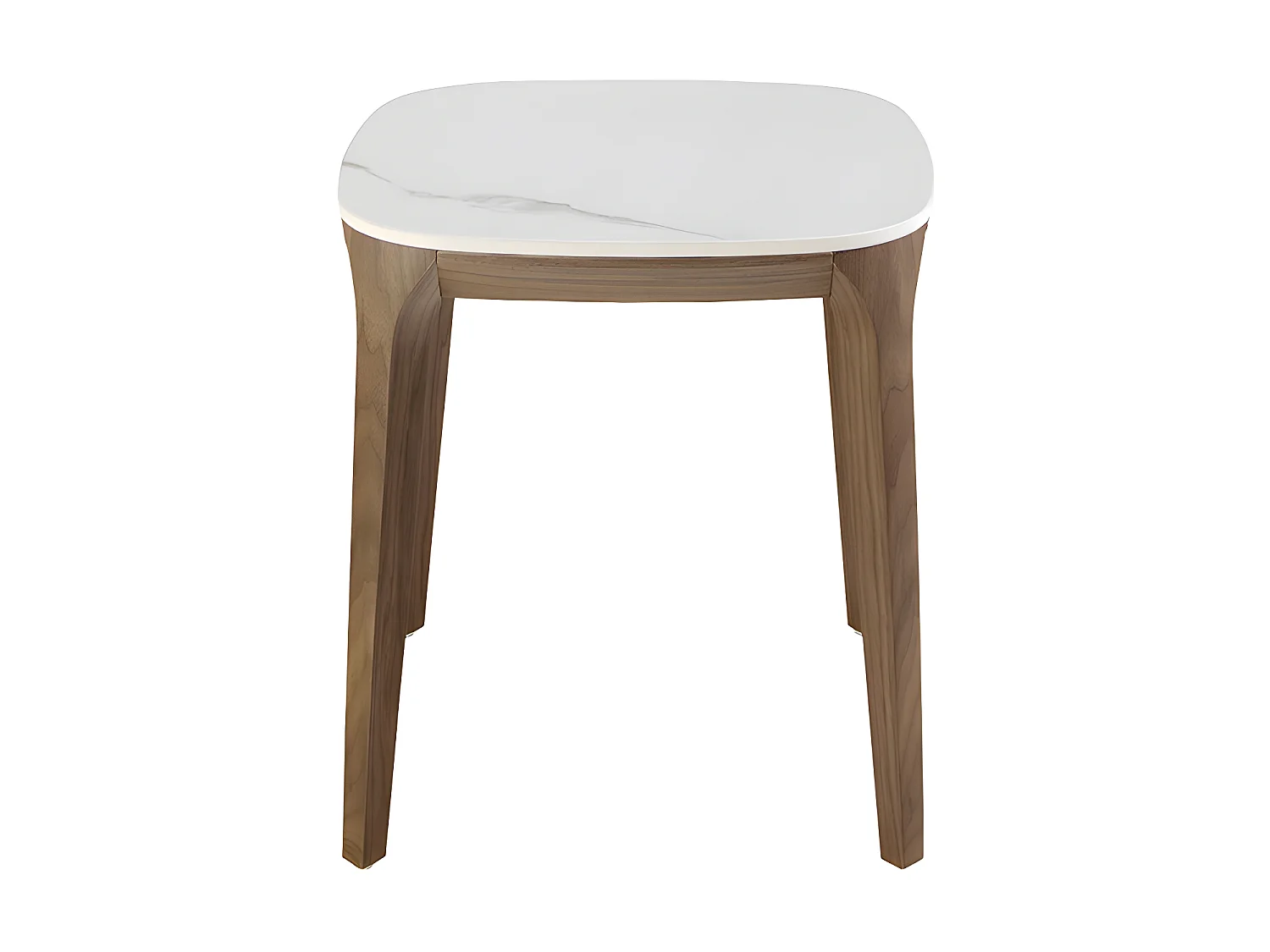 Table d'angle carrée en marbre porcelaine et noyer 2133 ANGEL CERDA