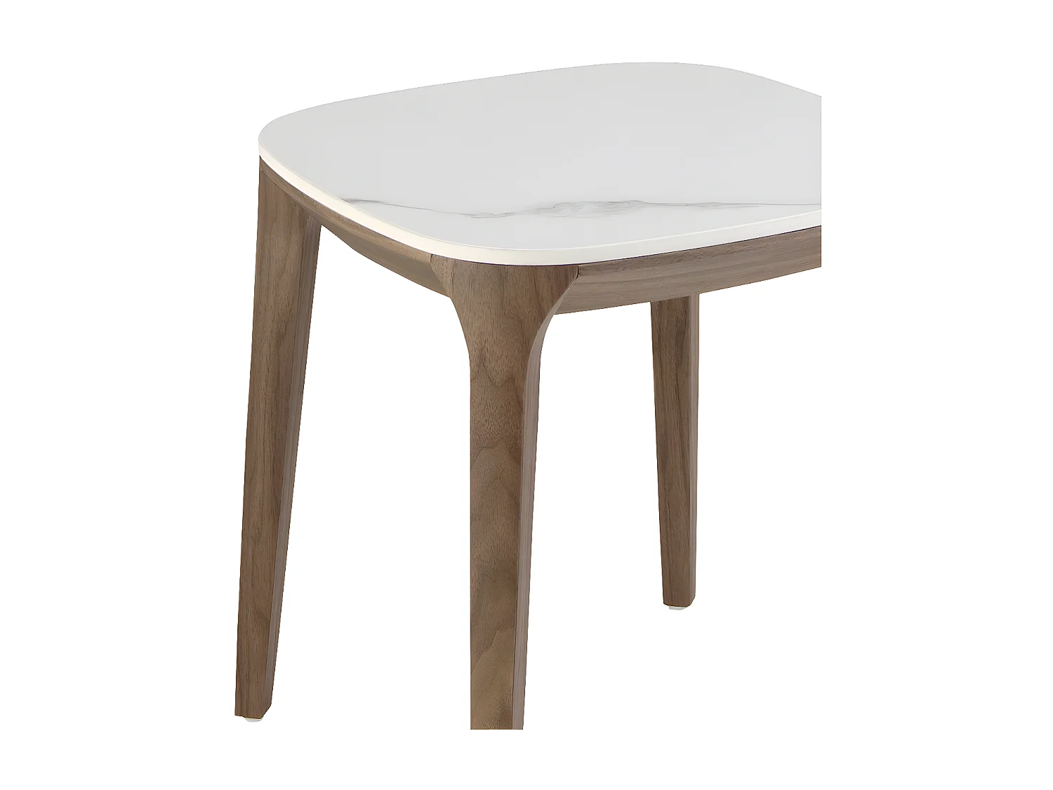 Table d'angle carrée en marbre porcelaine et noyer 2133 ANGEL CERDA