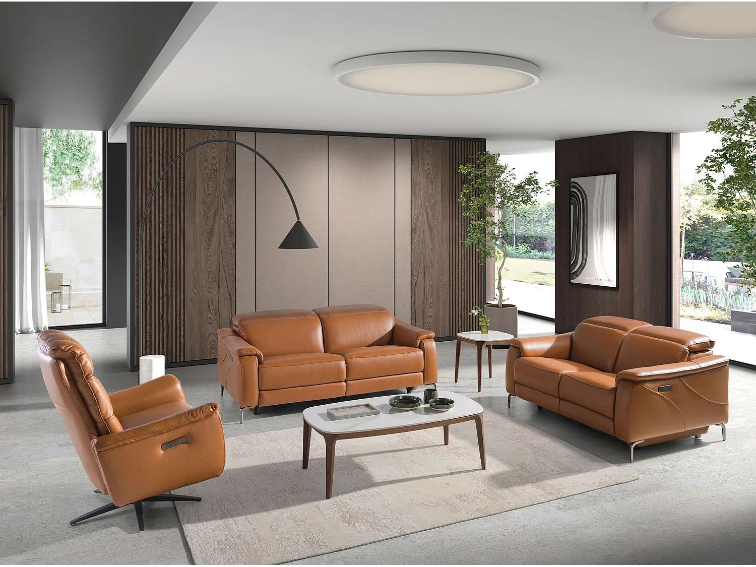 Table d'angle carrée en marbre porcelaine et noyer 2133 ANGEL CERDA