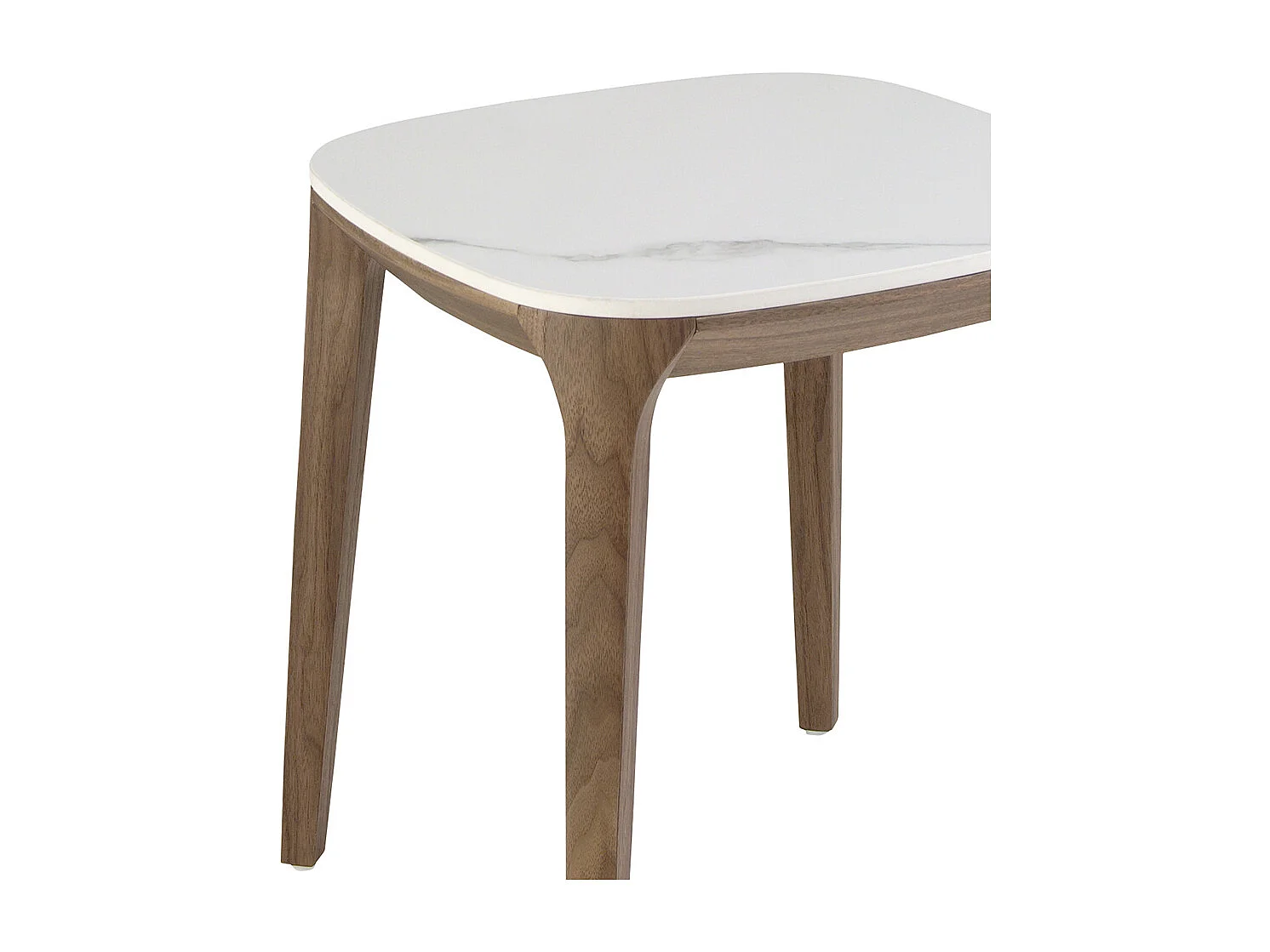 Table d'angle carrée en marbre porcelaine et noyer 2133 ANGEL CERDA