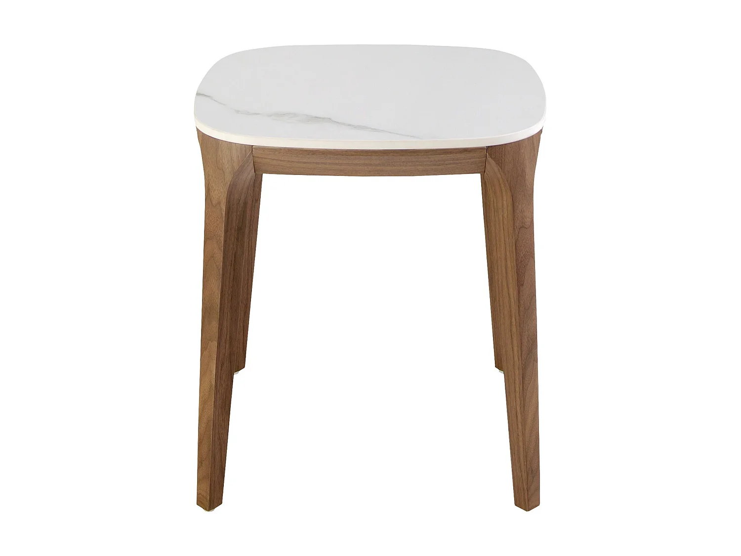 Table d'angle carrée en marbre porcelaine et noyer 2133 ANGEL CERDA