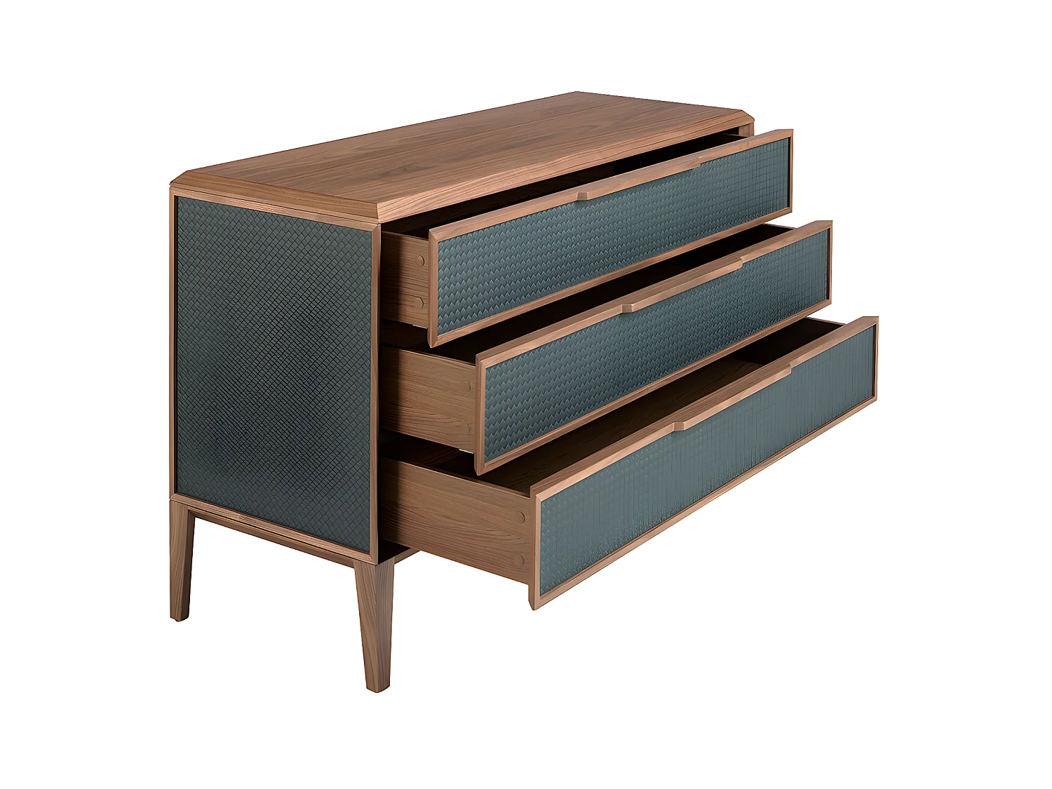 Kommode aus dunkelgrünem und nussbaumfarbenem PVC  7150 ANGEL CERDA