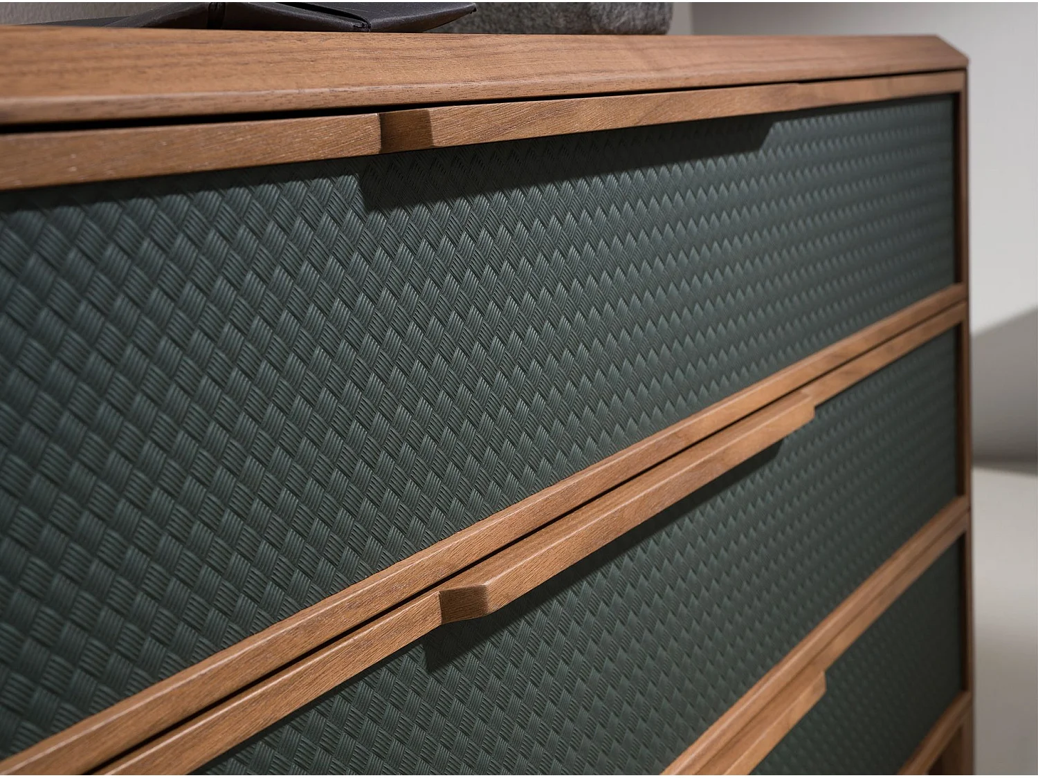 Commode en pvc vert foncé et noyer 7150 ANGEL CERDA