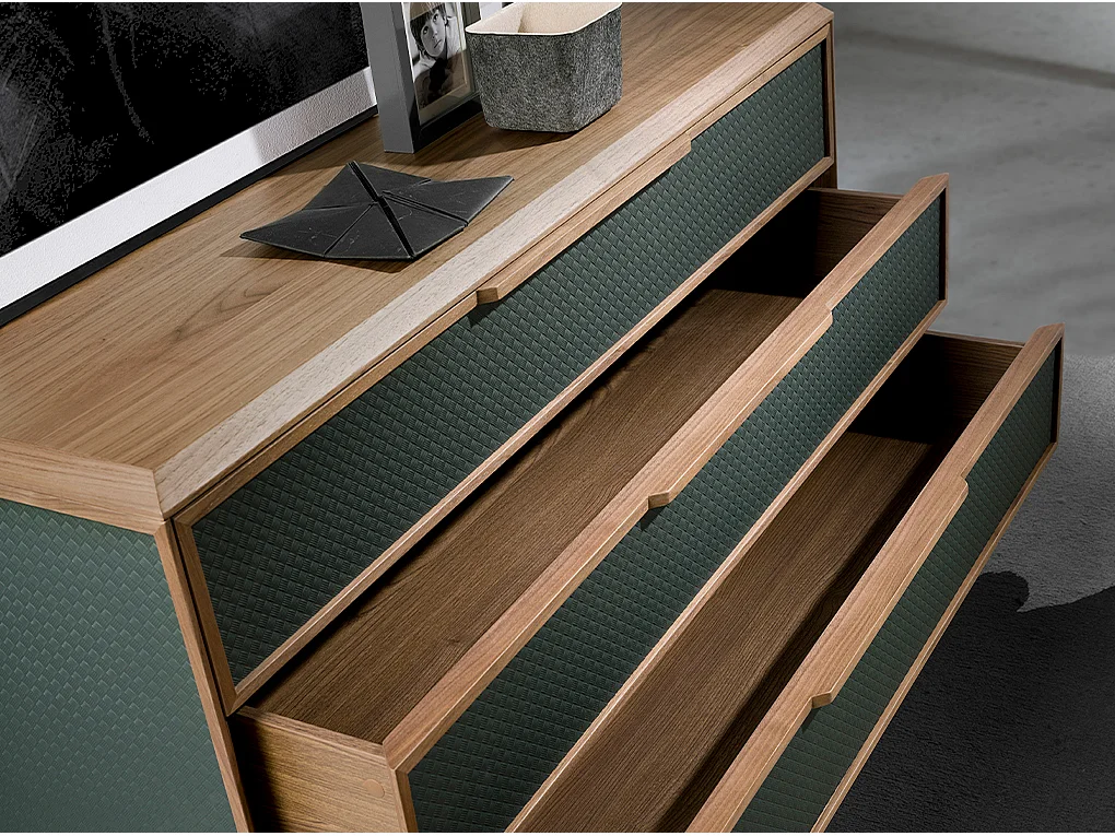 Commode en pvc vert foncé et noyer 7150 ANGEL CERDA