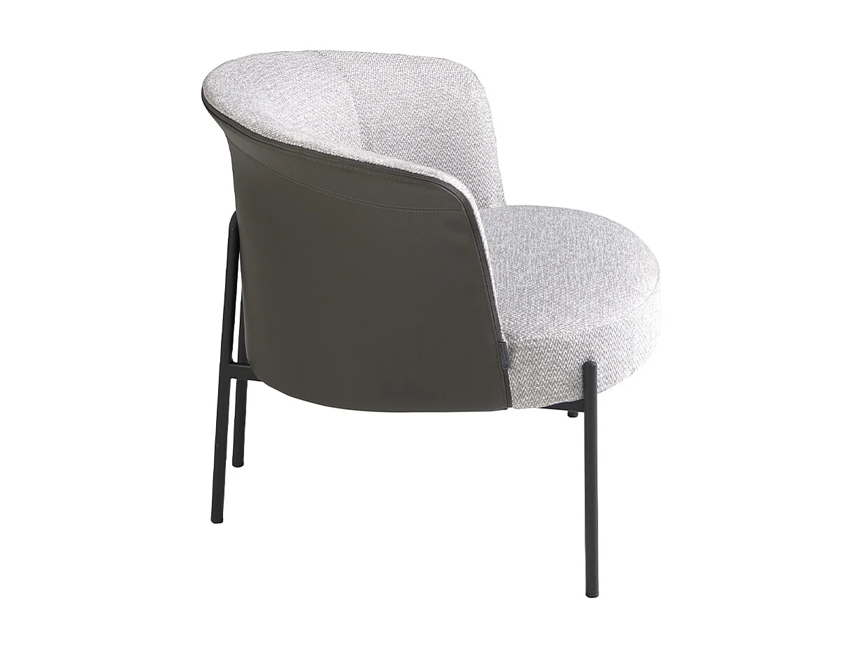 Fauteuil en tissu gris et similicuir gris foncé 5109 ANGEL CERDA