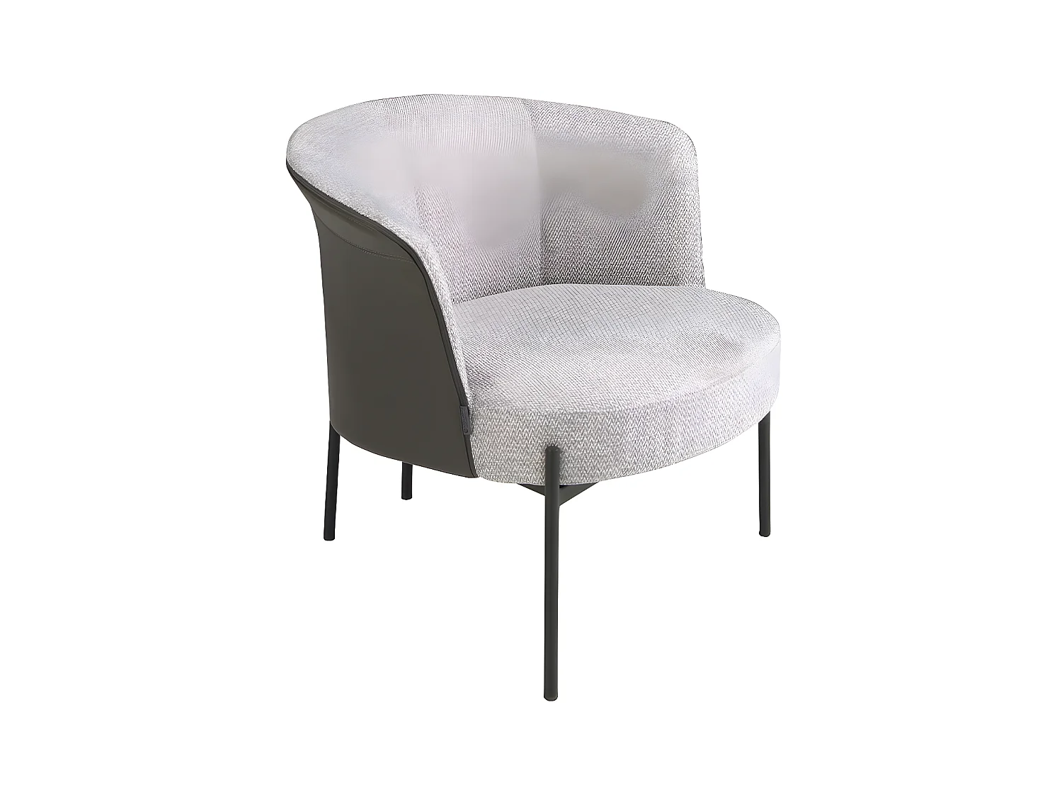 Fauteuil en tissu gris et simili cuir gris foncé 5109 ANGEL CERDA