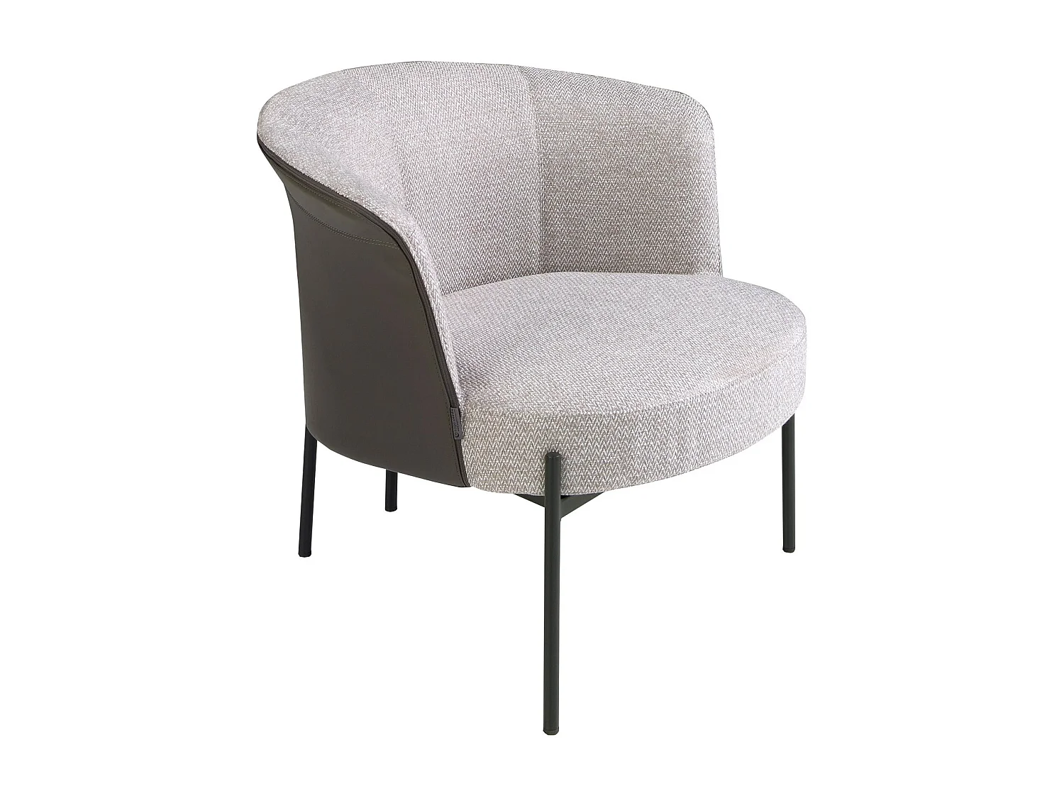 Fauteuil en tissu gris et similicuir gris foncé 5109 ANGEL CERDA