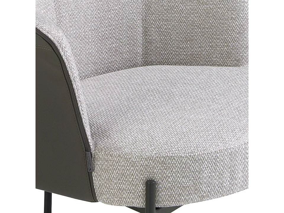 Fauteuil en tissu gris et similicuir gris foncé 5109 ANGEL CERDA