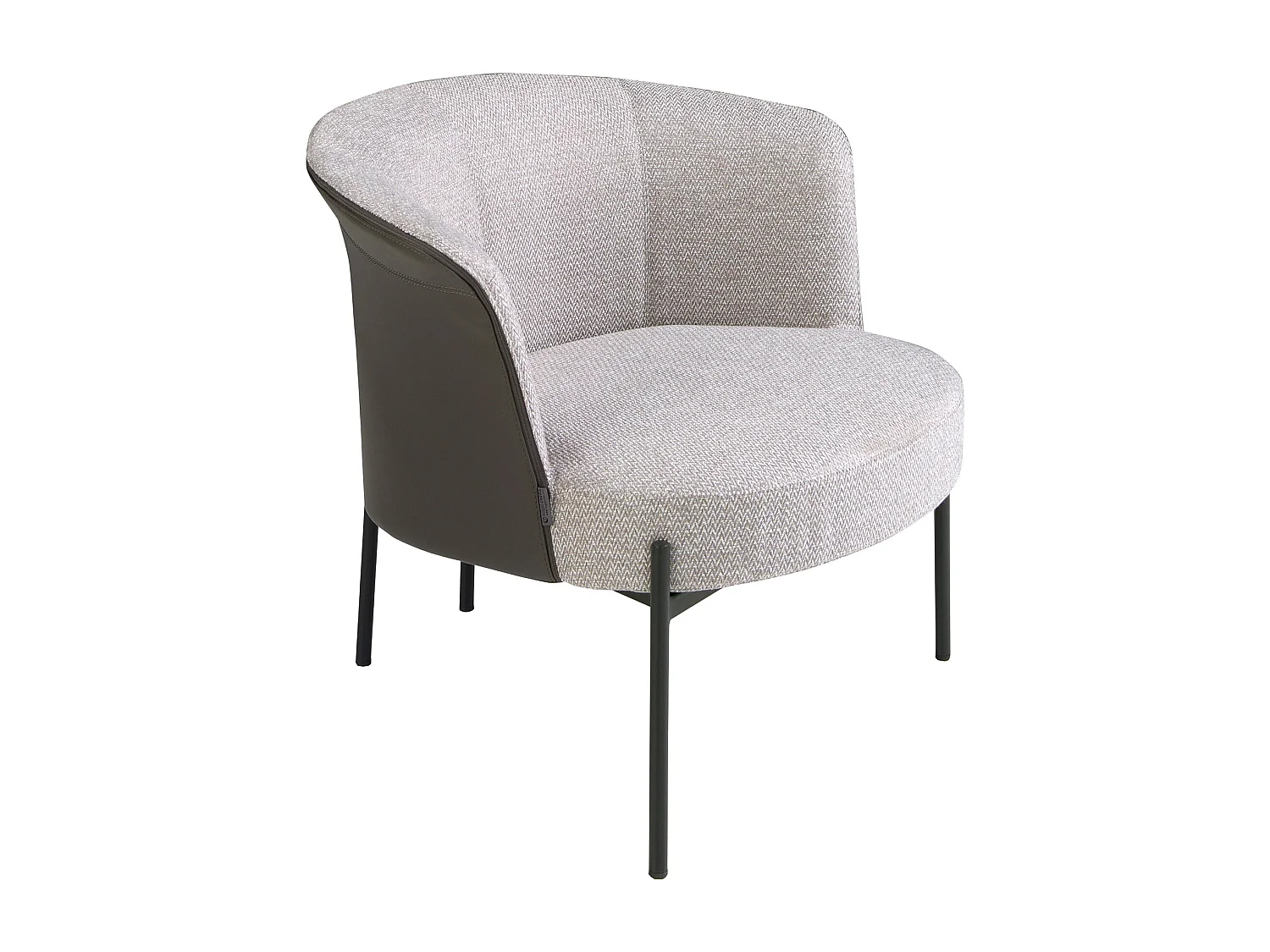 Fauteuil en tissu gris et similicuir gris foncé 5109 ANGEL CERDA