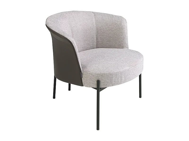 Fauteuil en tissu gris et similicuir gris foncé 5109 ANGEL CERDA