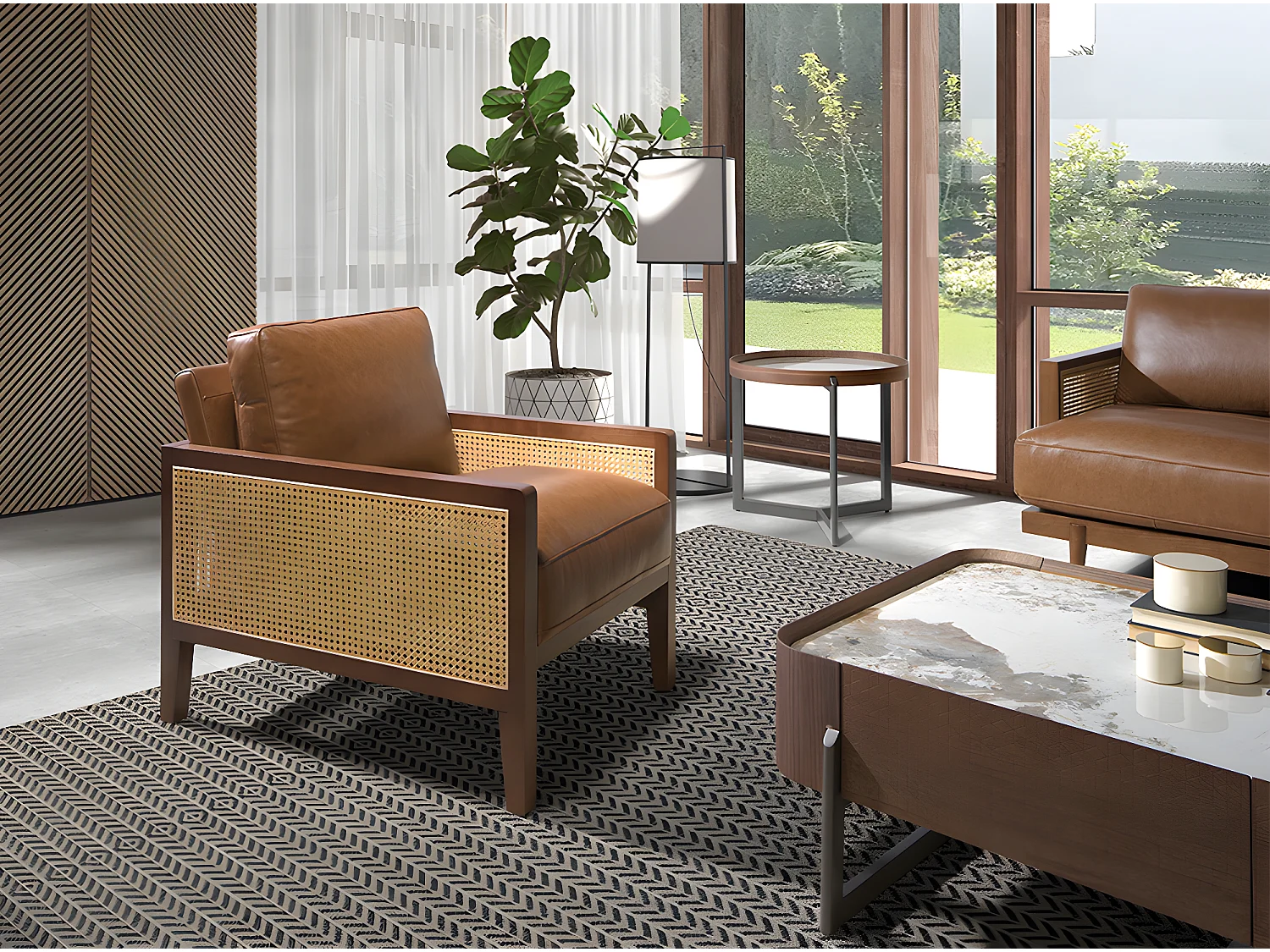 Poltrona in pelle marrone   5113 ANGEL CERDA