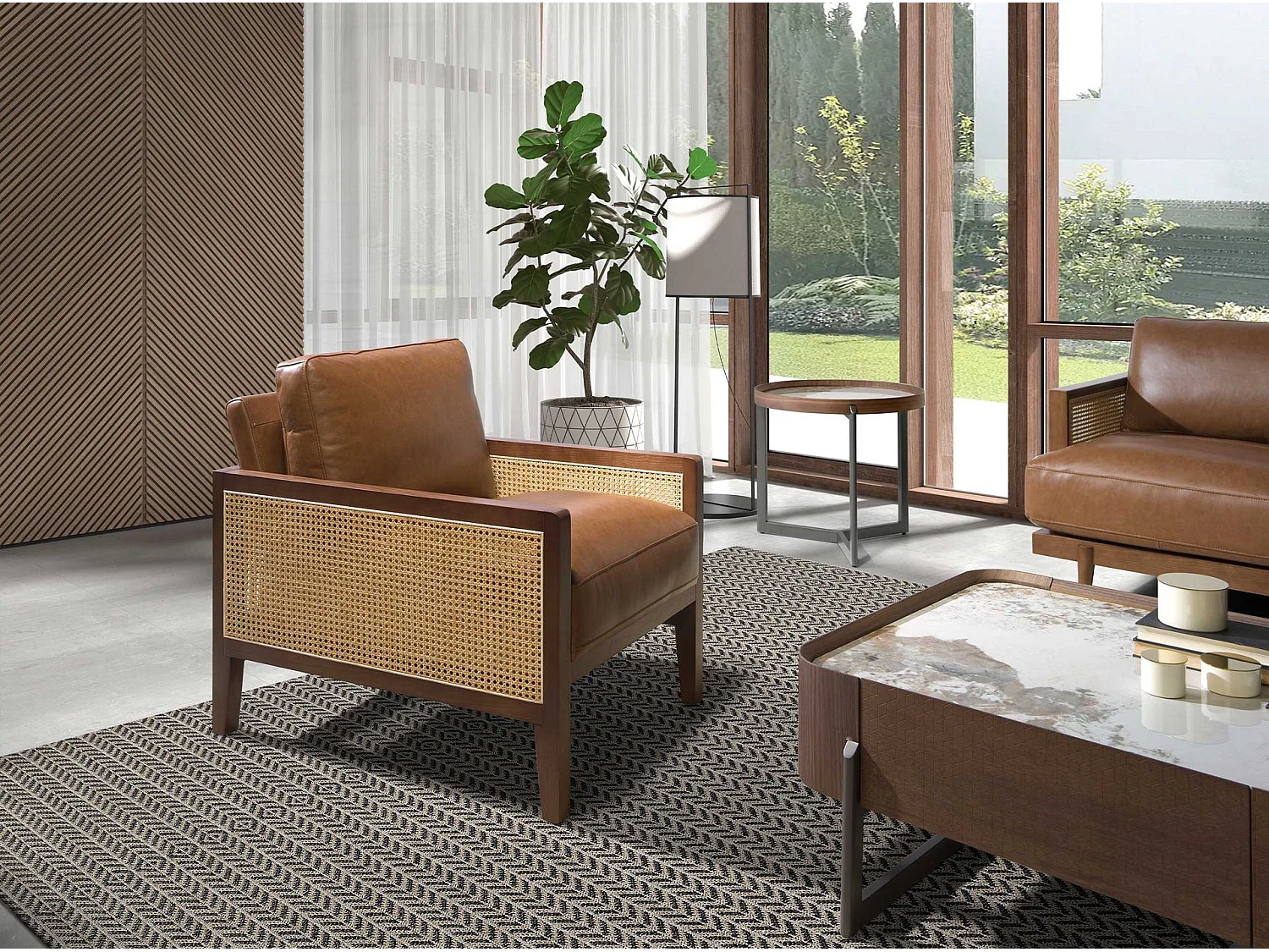 Fauteuil en cuir marron 5113 ANGEL CERDA