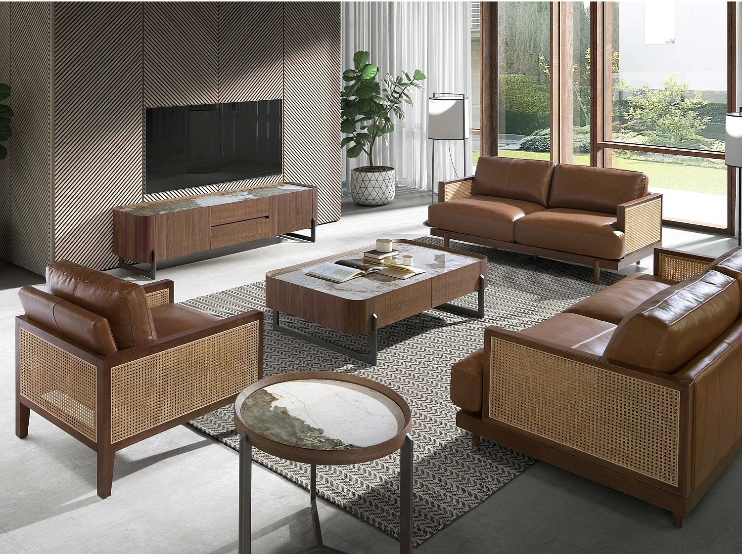 Fauteuil en cuir marron 5113 ANGEL CERDA