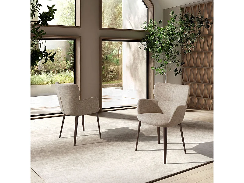 Sedia in tessuto marrone marmorizzato   4104 ANGEL CERDA