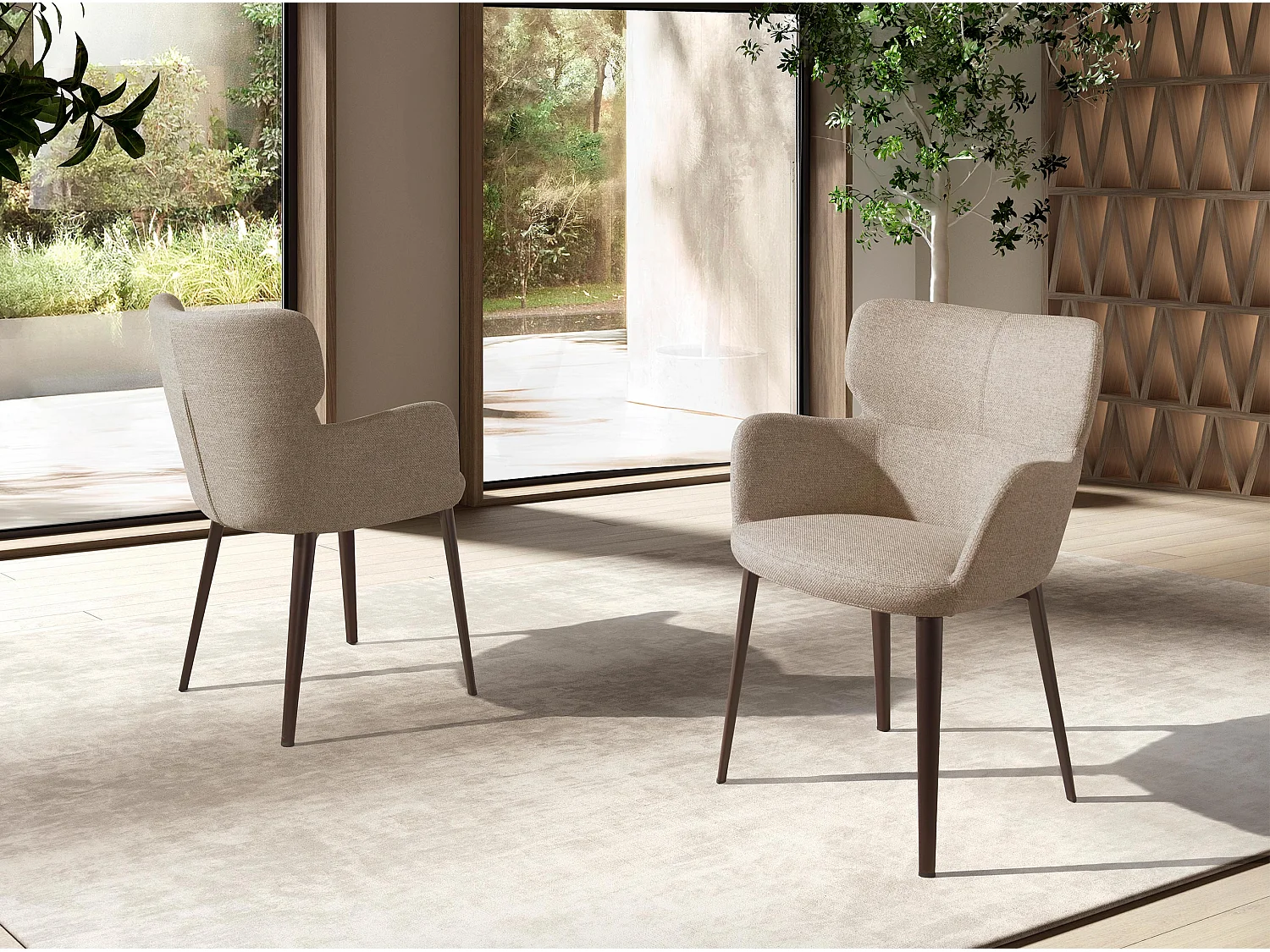 Sedia in tessuto marrone marmorizzato   4104 ANGEL CERDA