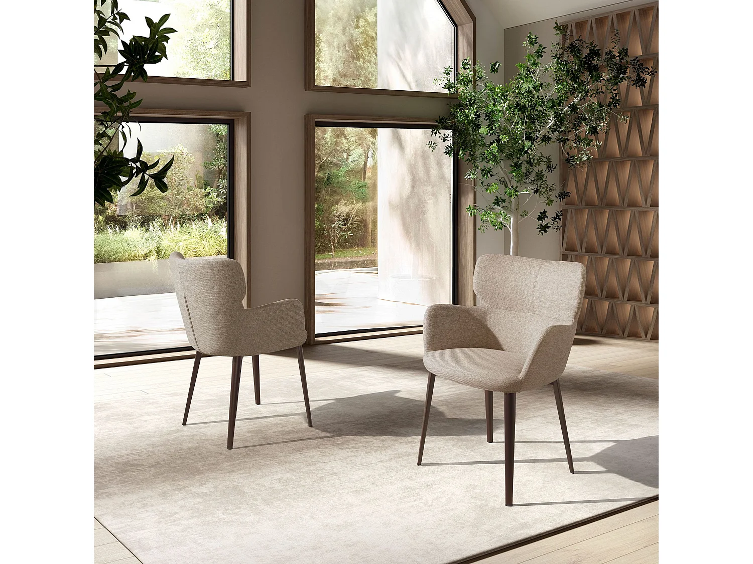 Chaise en tissu marbré marron 4104 ANGEL CERDA