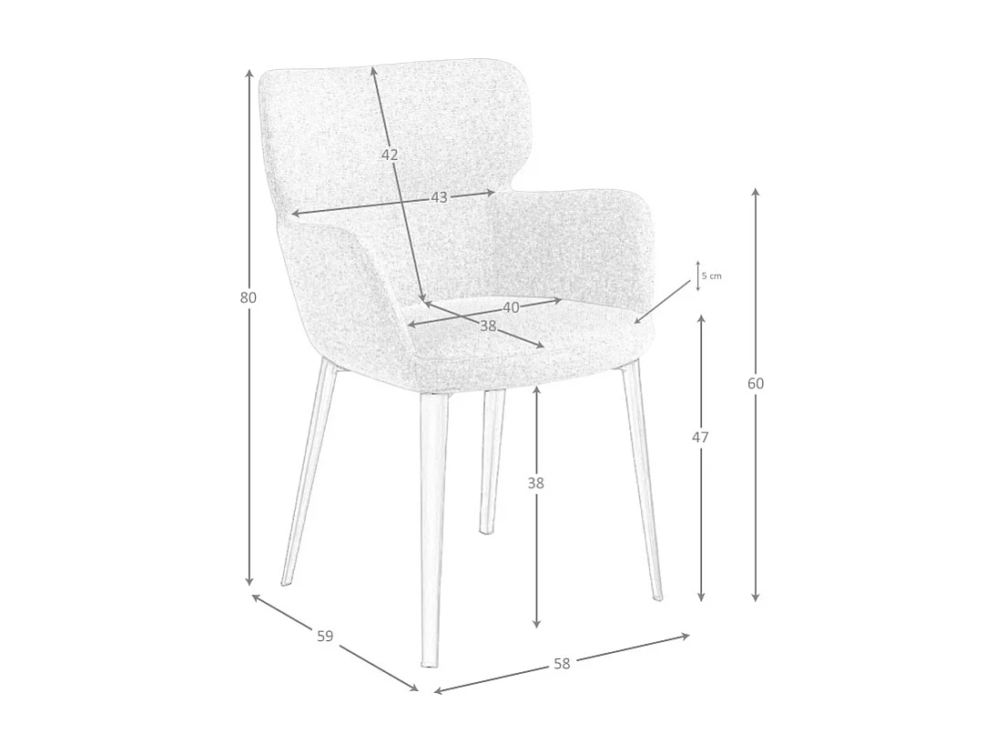 Brauner marmorierter Stoffstuhl 4104 ANGEL CERDA