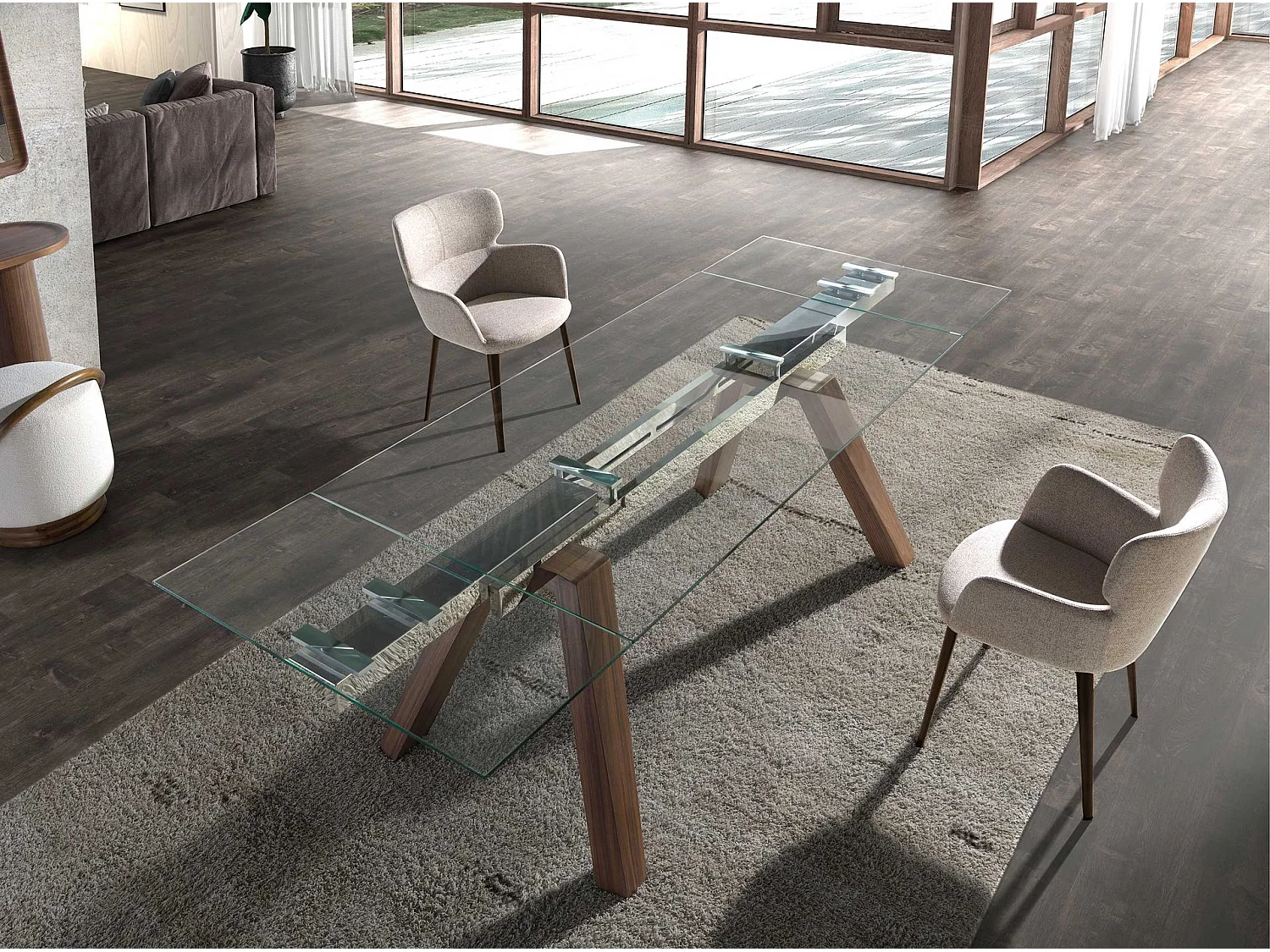 Brauner marmorierter Stoffstuhl  4104 ANGEL CERDA