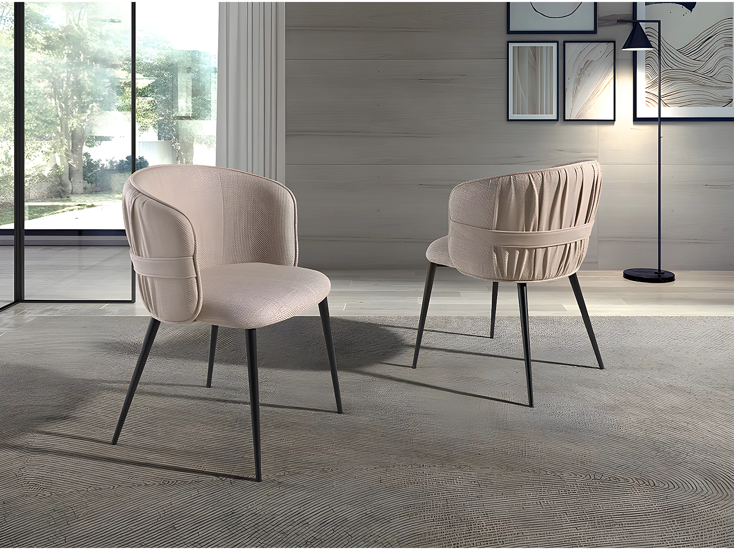 Brązowe krzesło z tkaniny