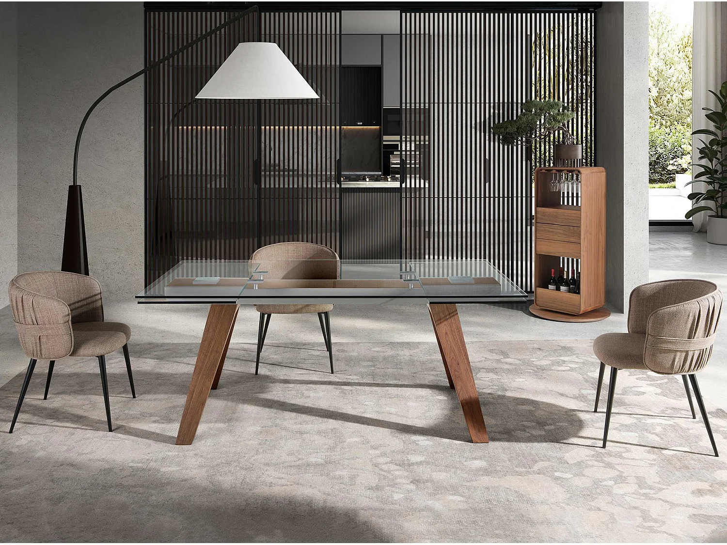 Chaise en tissu marron 4146 ANGEL CERDA