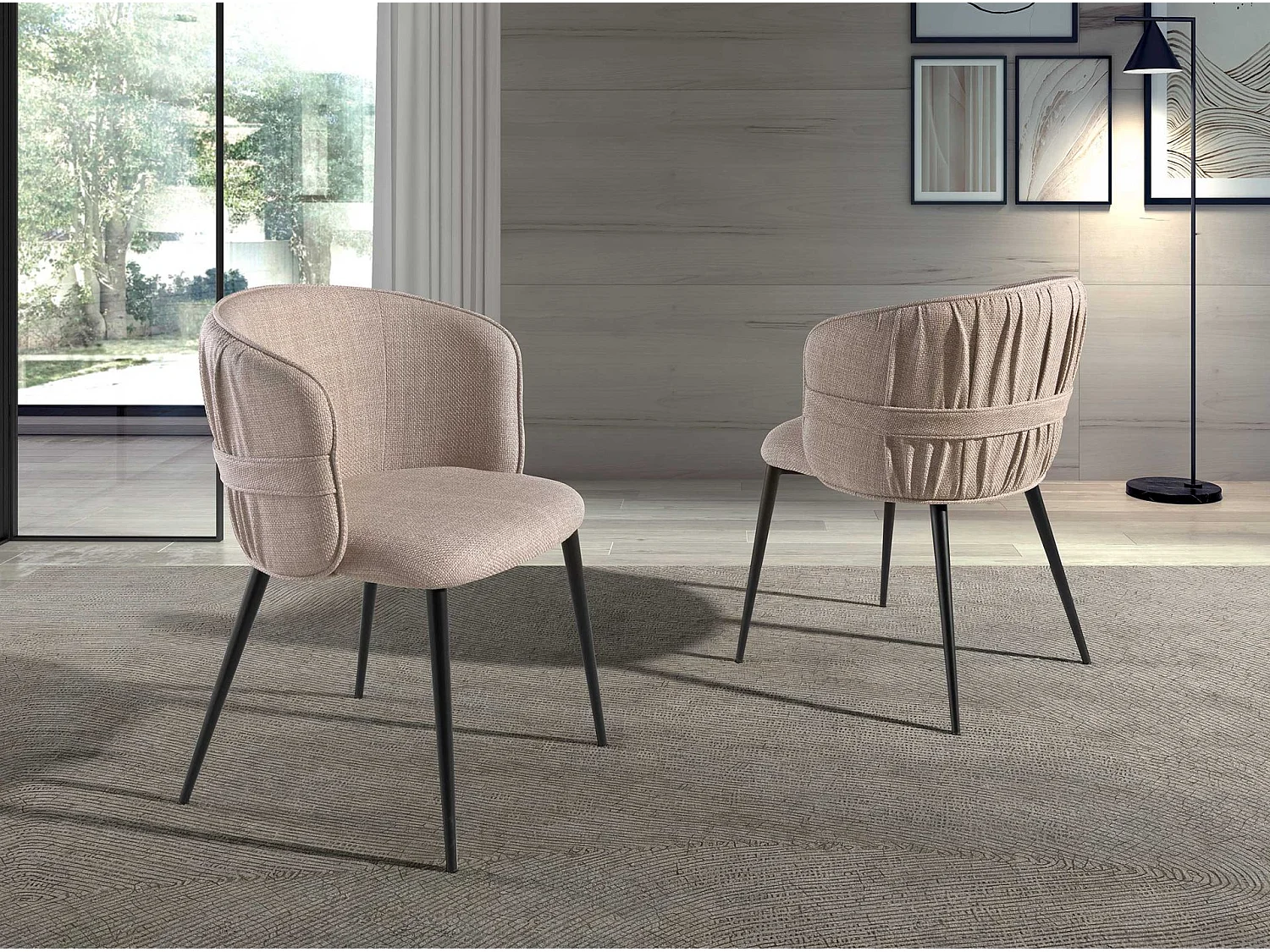 Chaise en tissu marron 4146 ANGEL CERDA