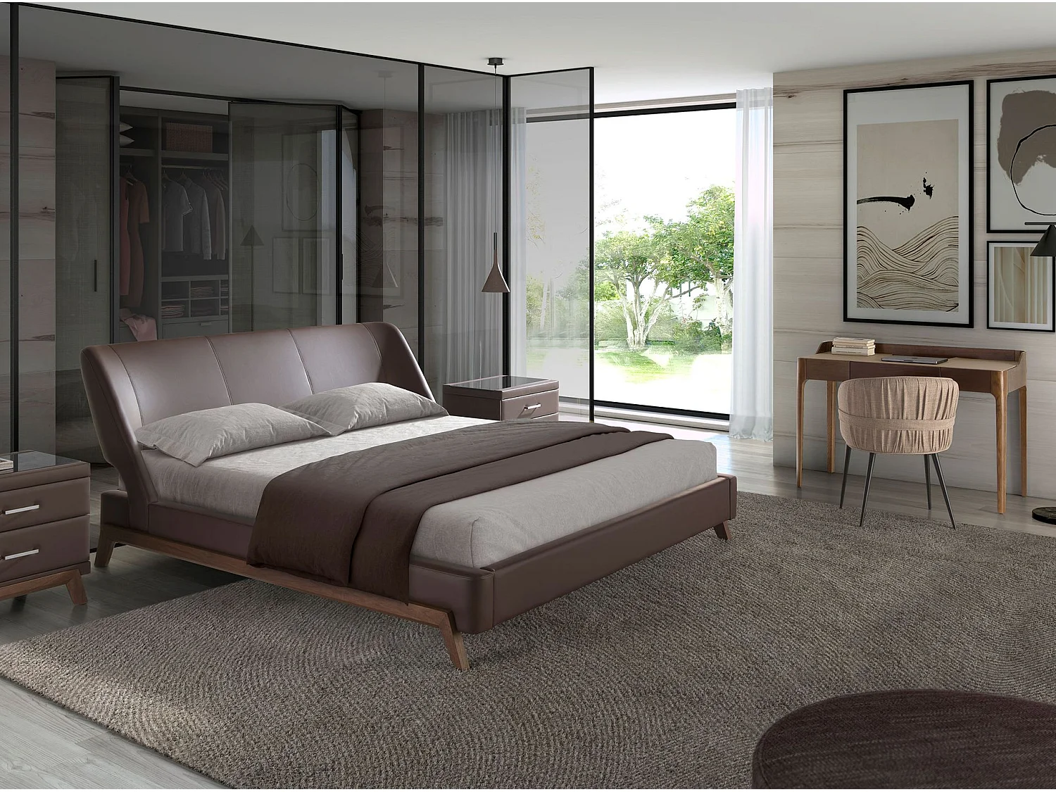 Chaise en tissu marron 4146 ANGEL CERDA