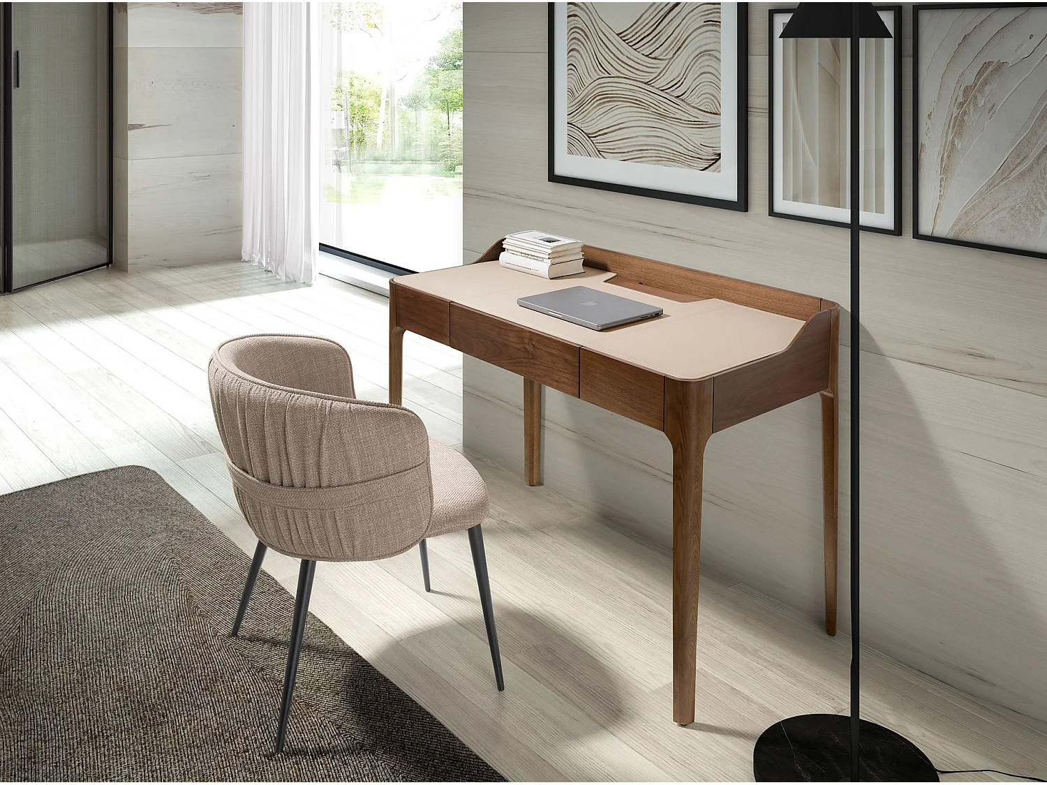 Stuhl aus braunem Stoff  4146 ANGEL CERDA