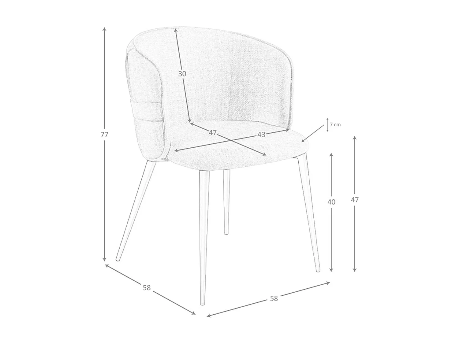 Stuhl aus braunem Stoff  4146 ANGEL CERDA