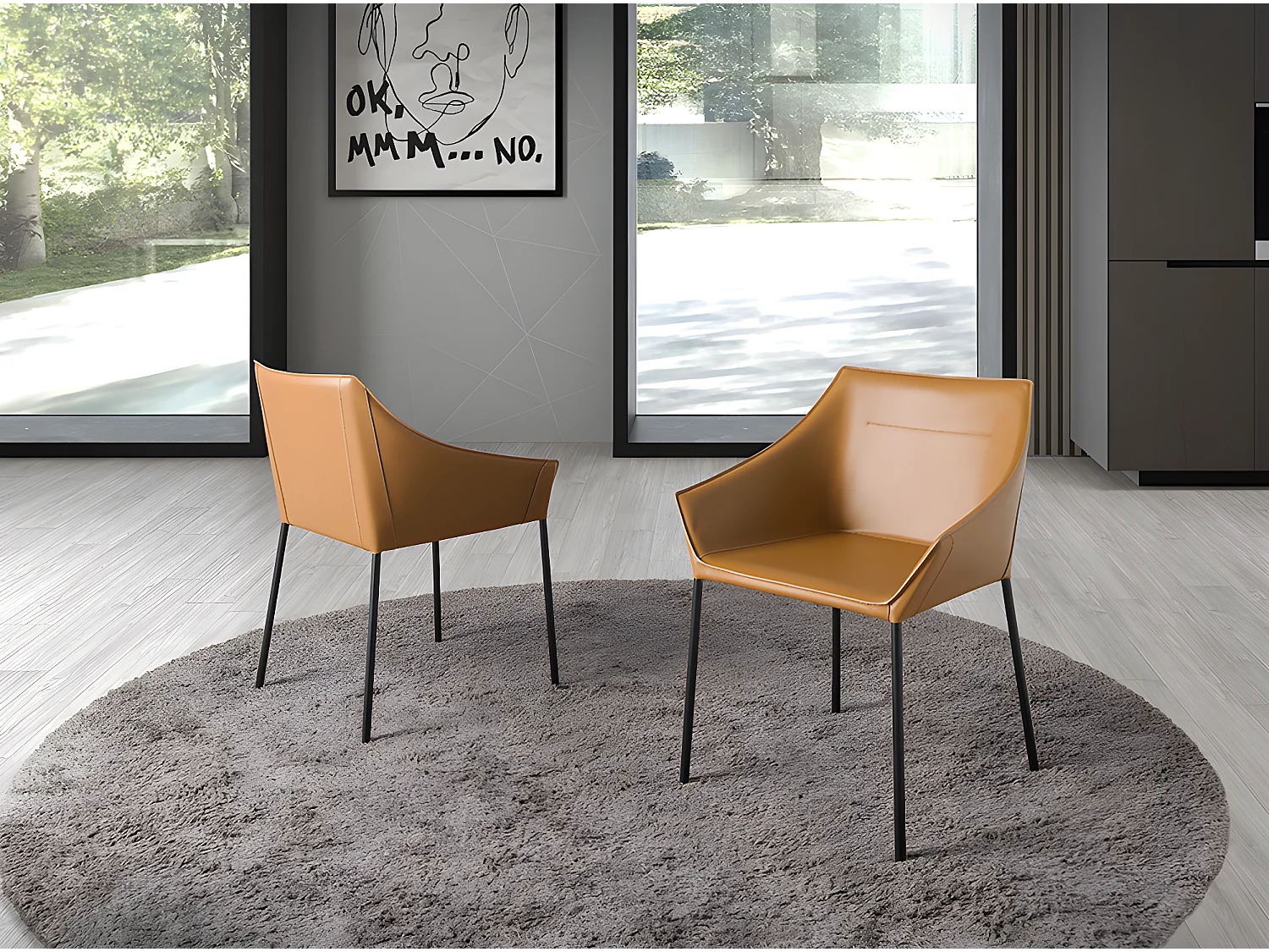 Chaise en similicuir marron 4144 ANGEL CERDA