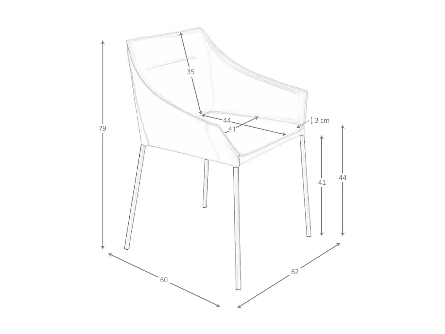 Chaise en similicuir marron 4144 ANGEL CERDA