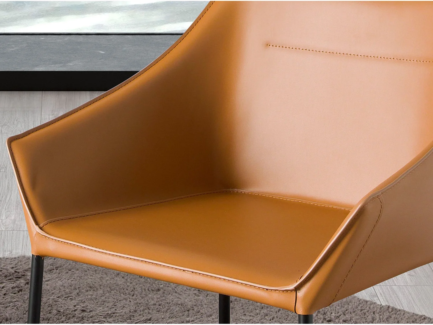 Brown leatherette chair 4144 ANGEL CERDA