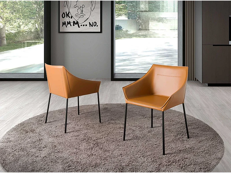 Bruine kunstleren stoel 4144 ANGEL CERDA