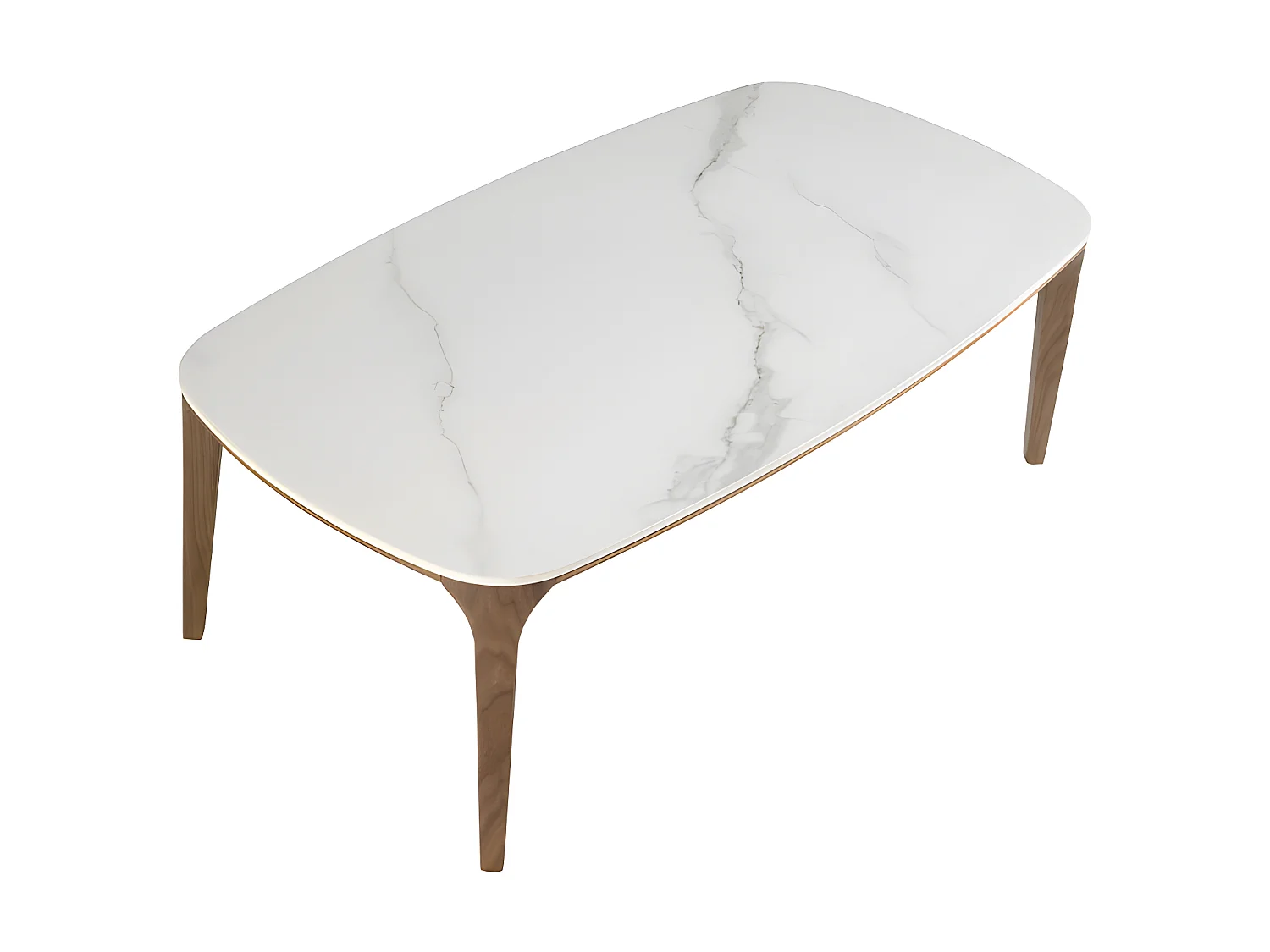 Ovaler Tisch aus Porzellan, Marmor und Nussbaum  2132 ANGEL CERDA