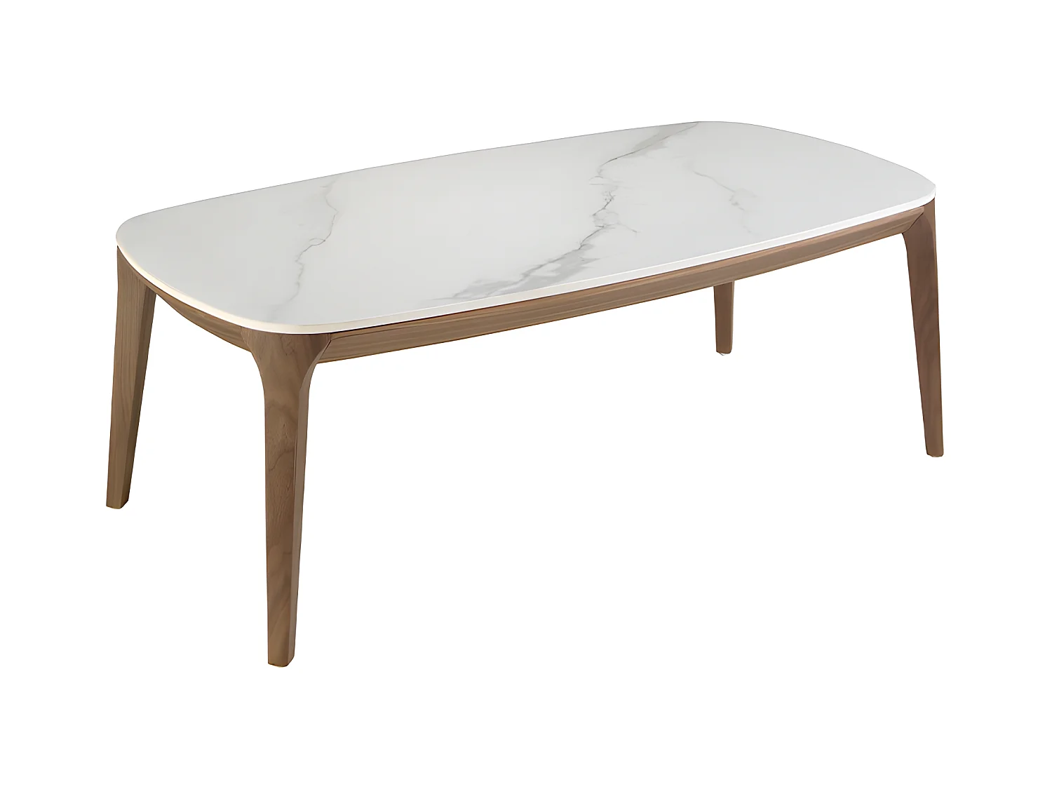 Table ovale en marbre et noyer 2132 ANGEL CERDA