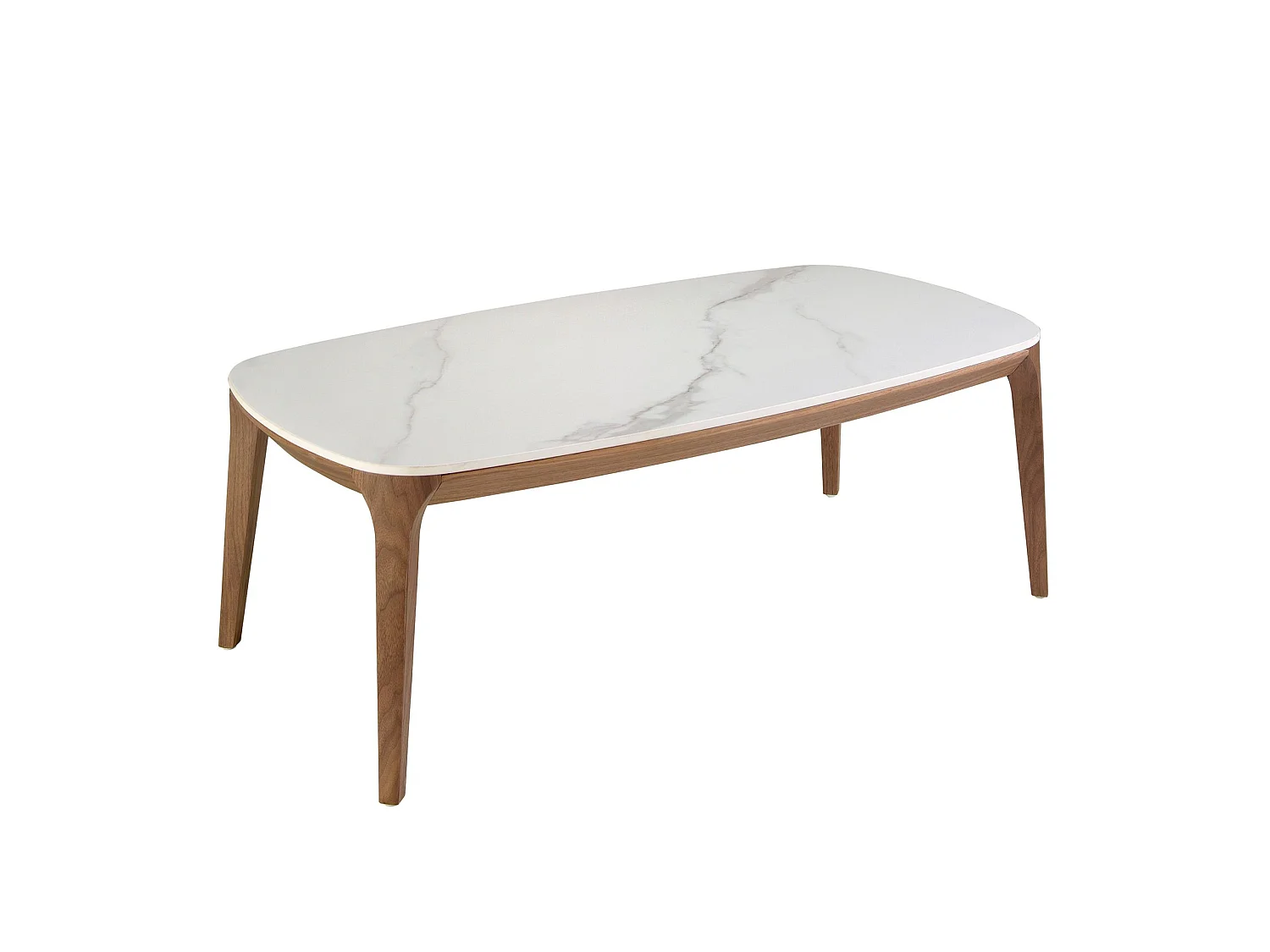 Table ovale en marbre et noyer 2132 ANGEL CERDA