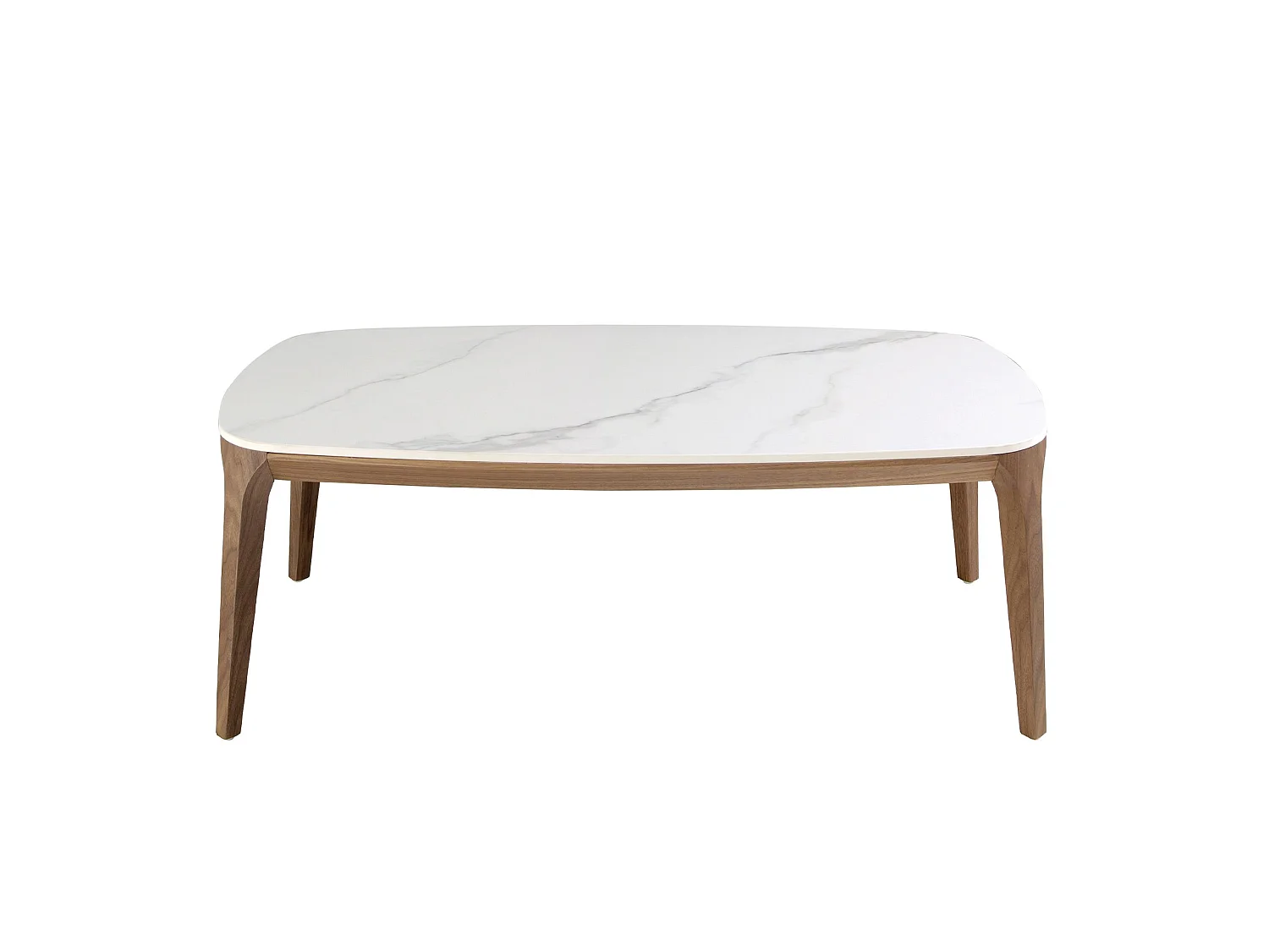 Table ovale en marbre et noyer 2132 ANGEL CERDA