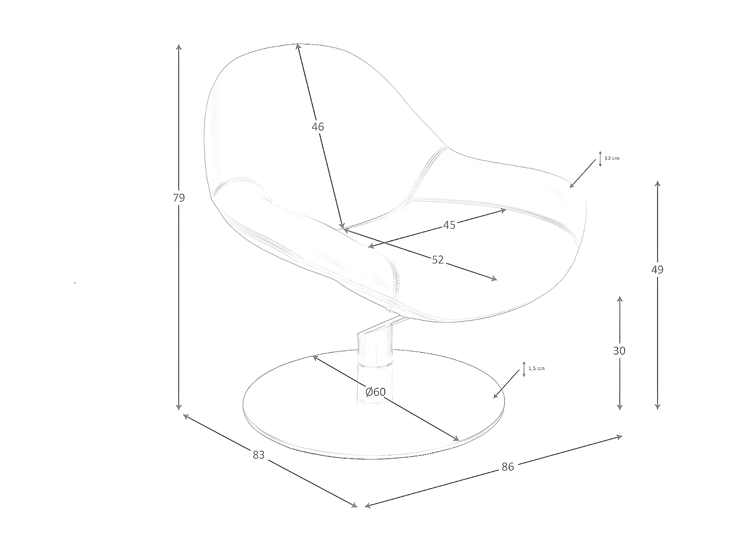 Bruine kunstleren draaifauteuil 5116 ANGEL CERDA