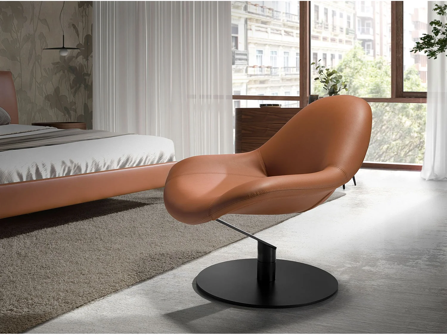 Fauteuil en similicuir marron 5116 ANGEL CERDA