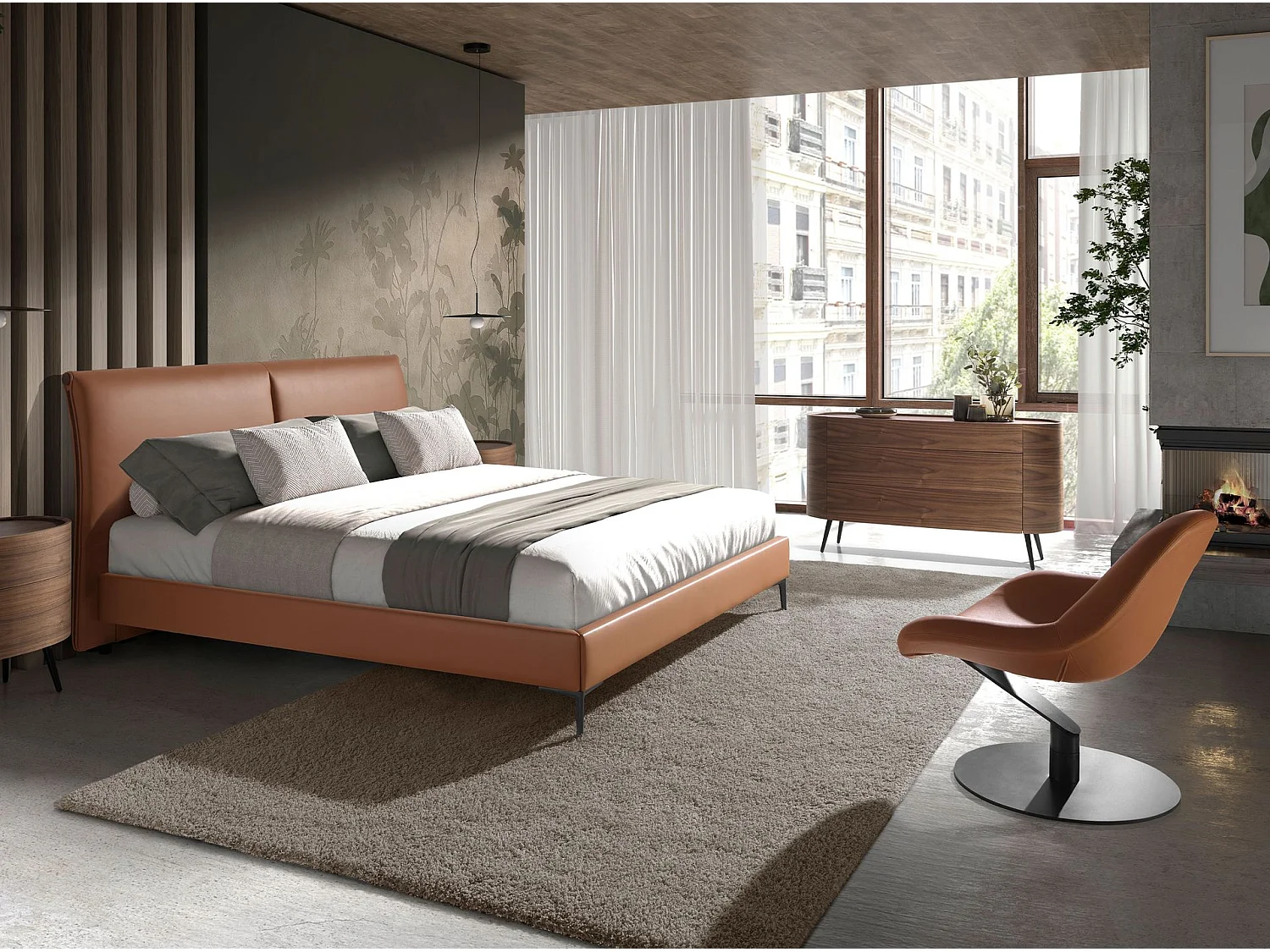 Fauteuil en similicuir marron 5116 ANGEL CERDA