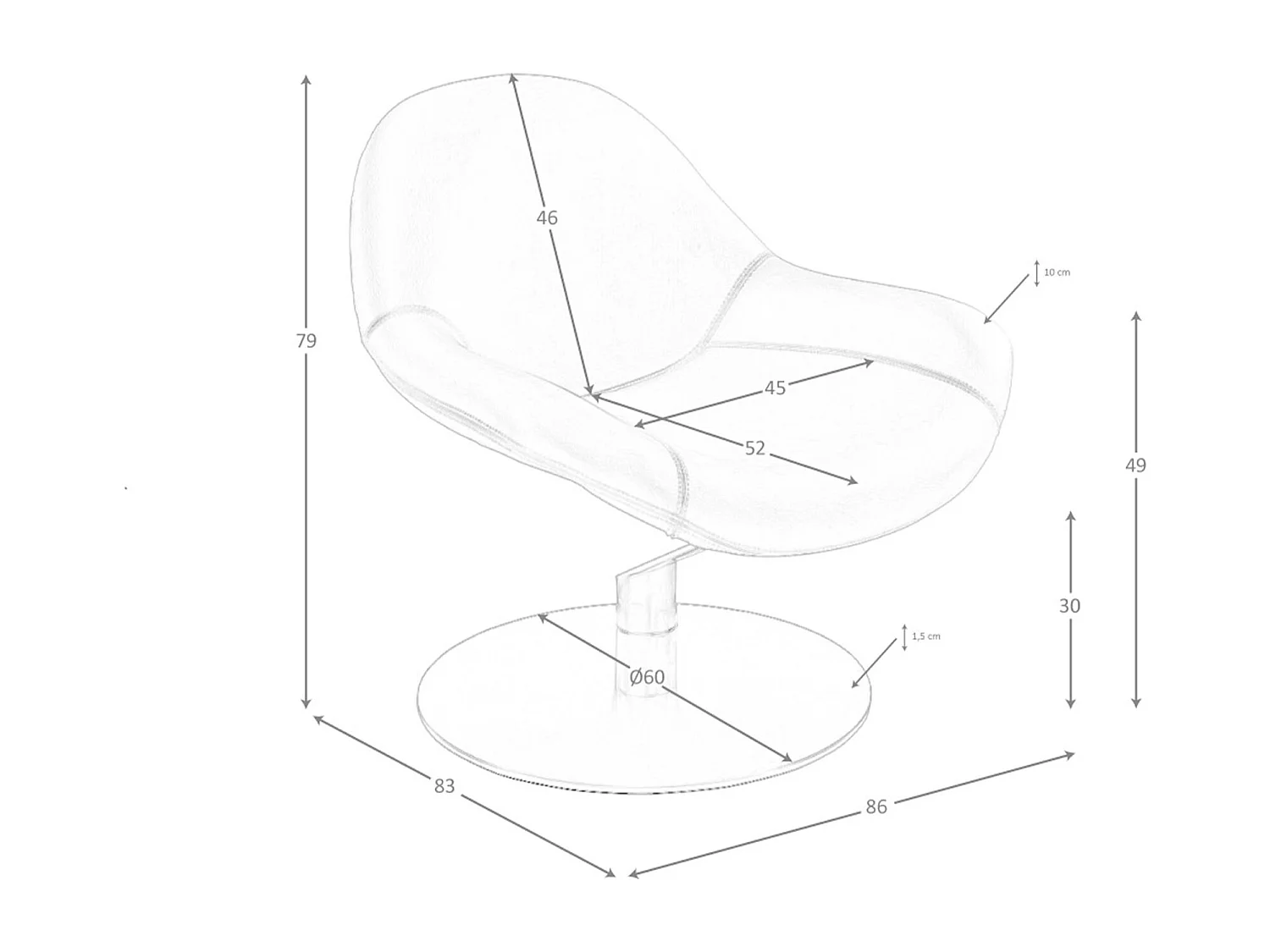 Fauteuil en similicuir marron 5116 ANGEL CERDA