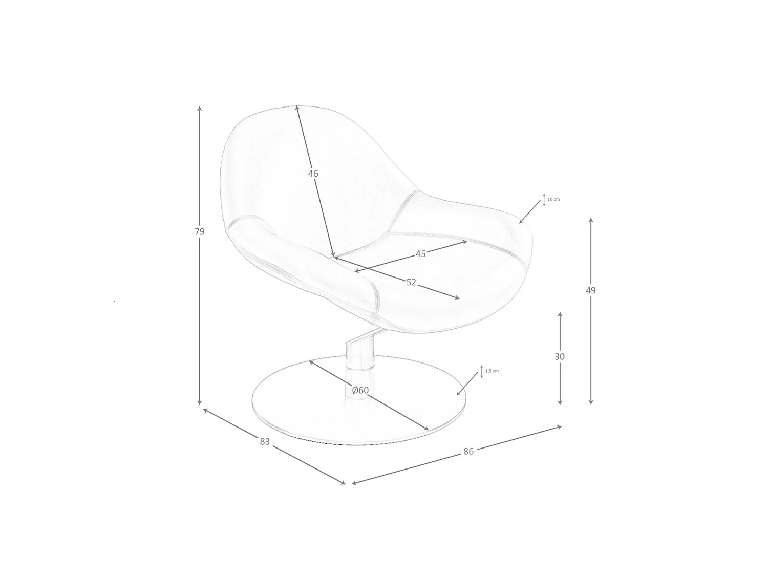 Bruine kunstleren draaifauteuil 5116 ANGEL CERDA