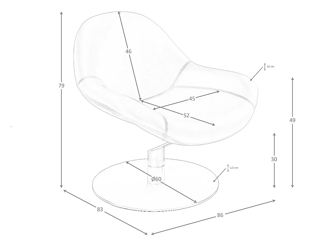 Bruine kunstleren draaifauteuil 5116 ANGEL CERDA
