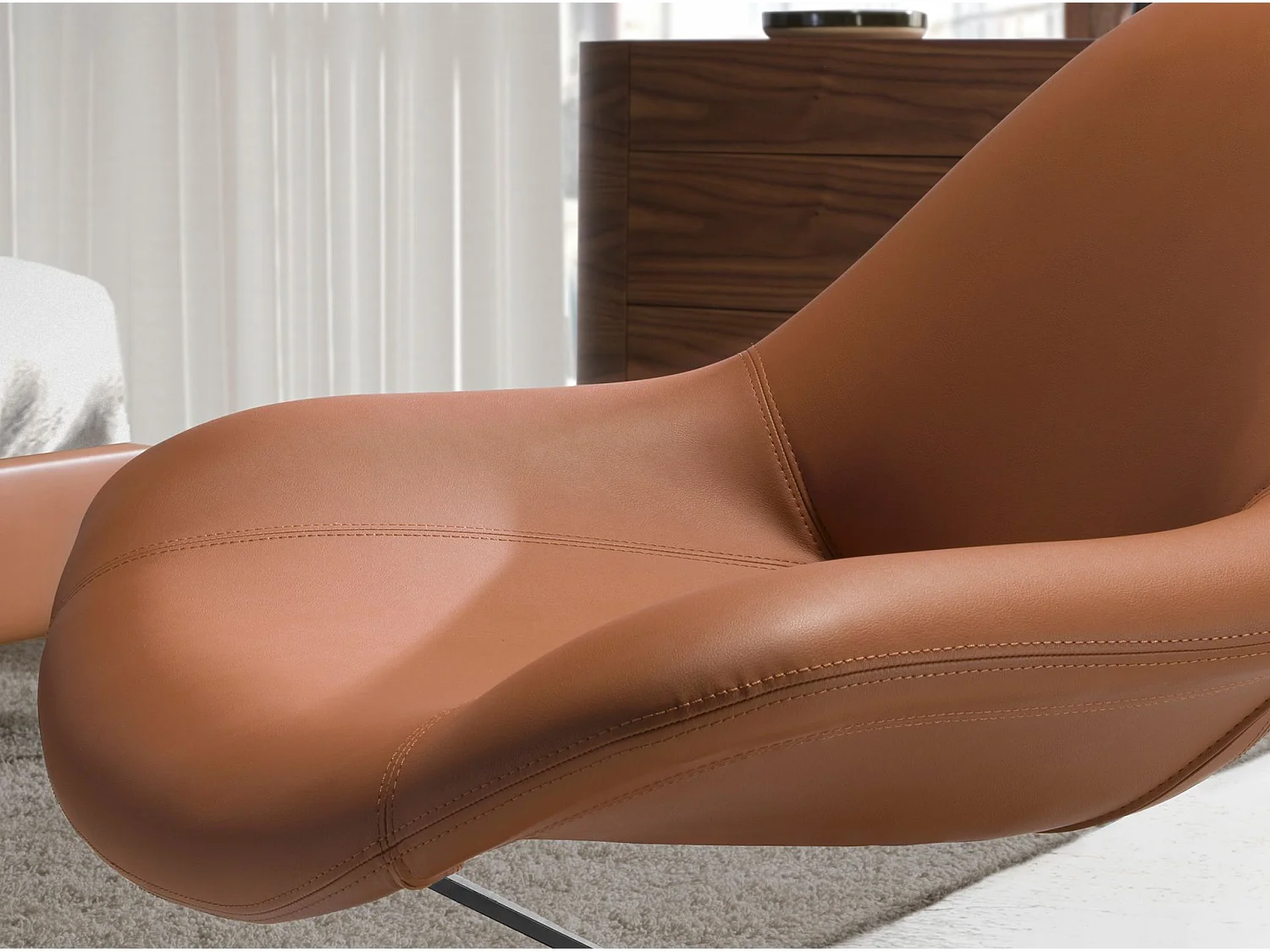 Bruine kunstleren draaifauteuil 5116 ANGEL CERDA