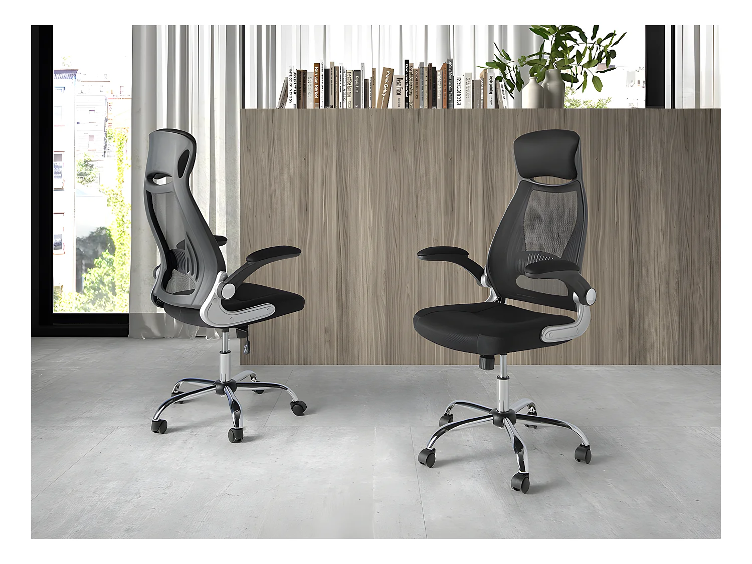 Chaise de bureau pivotante en tissu noir 4140 ANGEL CERDA