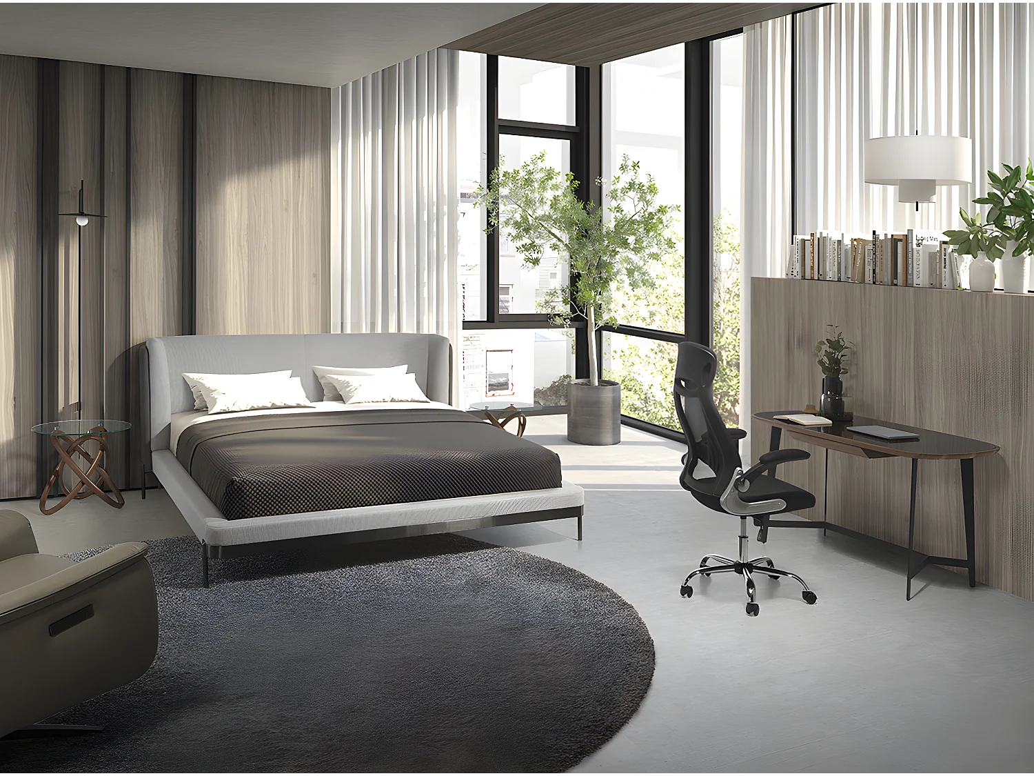 Chaise de bureau pivotante en tissu noir 4140 ANGEL CERDA