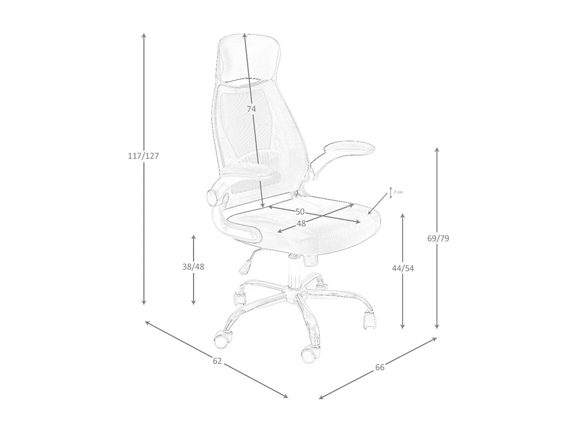 Fauteuil de bureau pivotante en tissu noir 4140 ANGEL CERDA