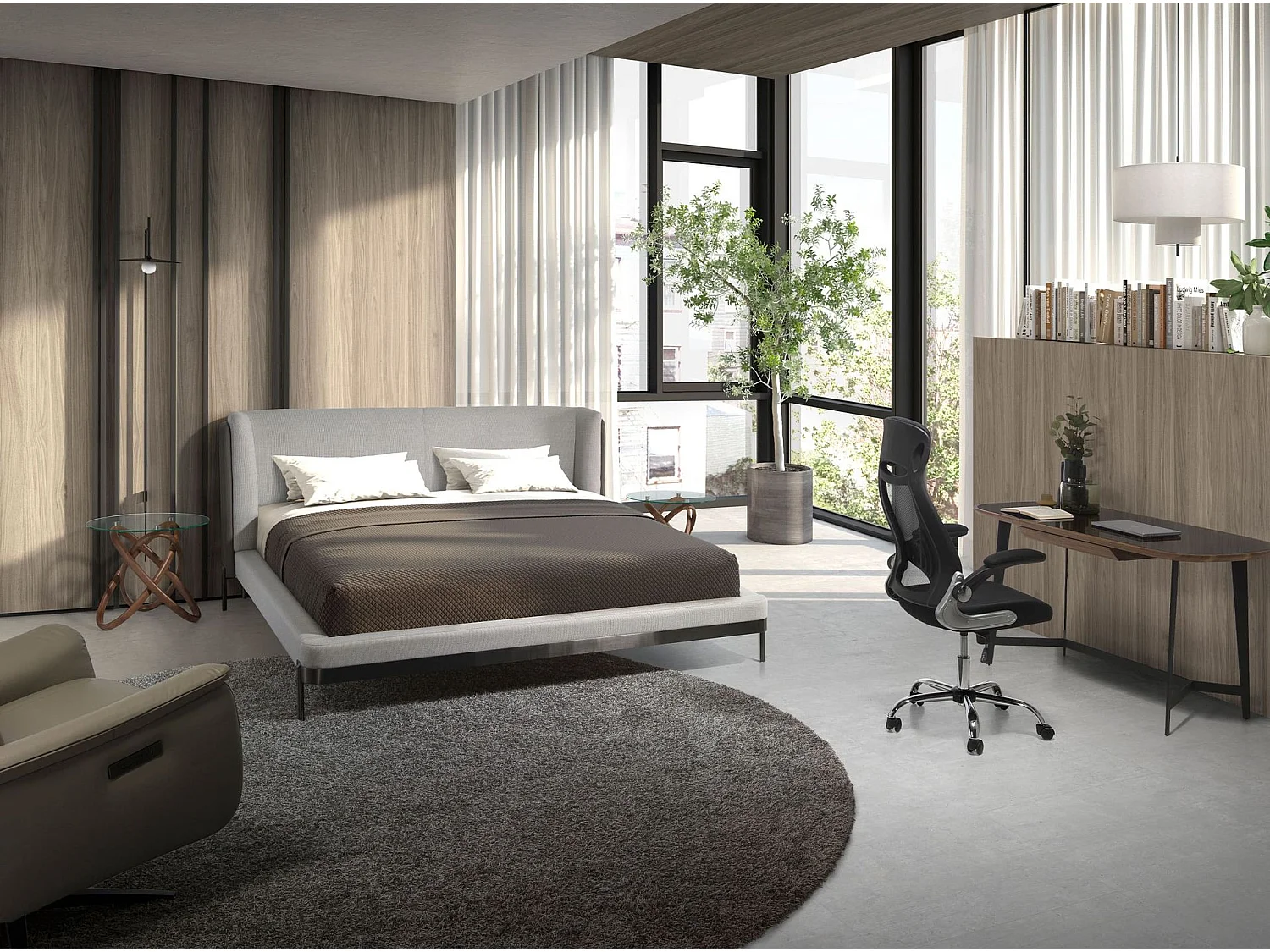 Sedia da ufficio girevole in tessuto nero   4140 ANGEL CERDA