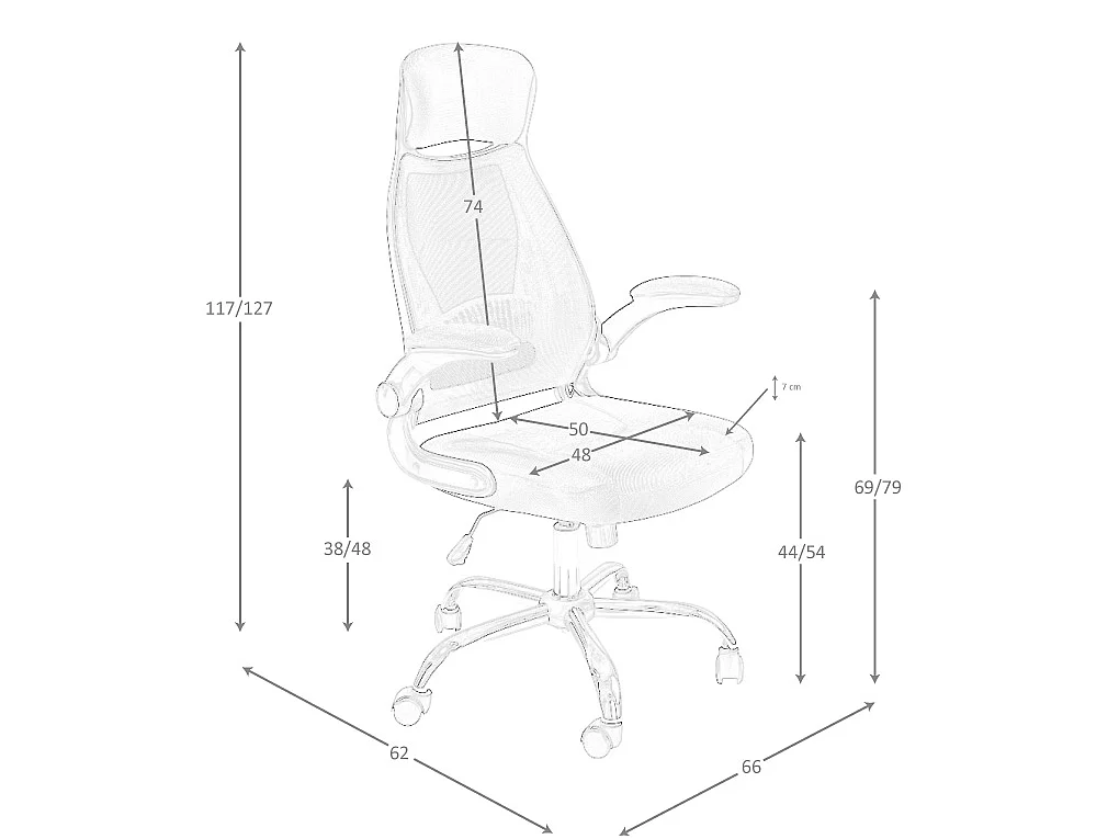 Fauteuil de bureau pivotante en tissu noir 4140 ANGEL CERDA