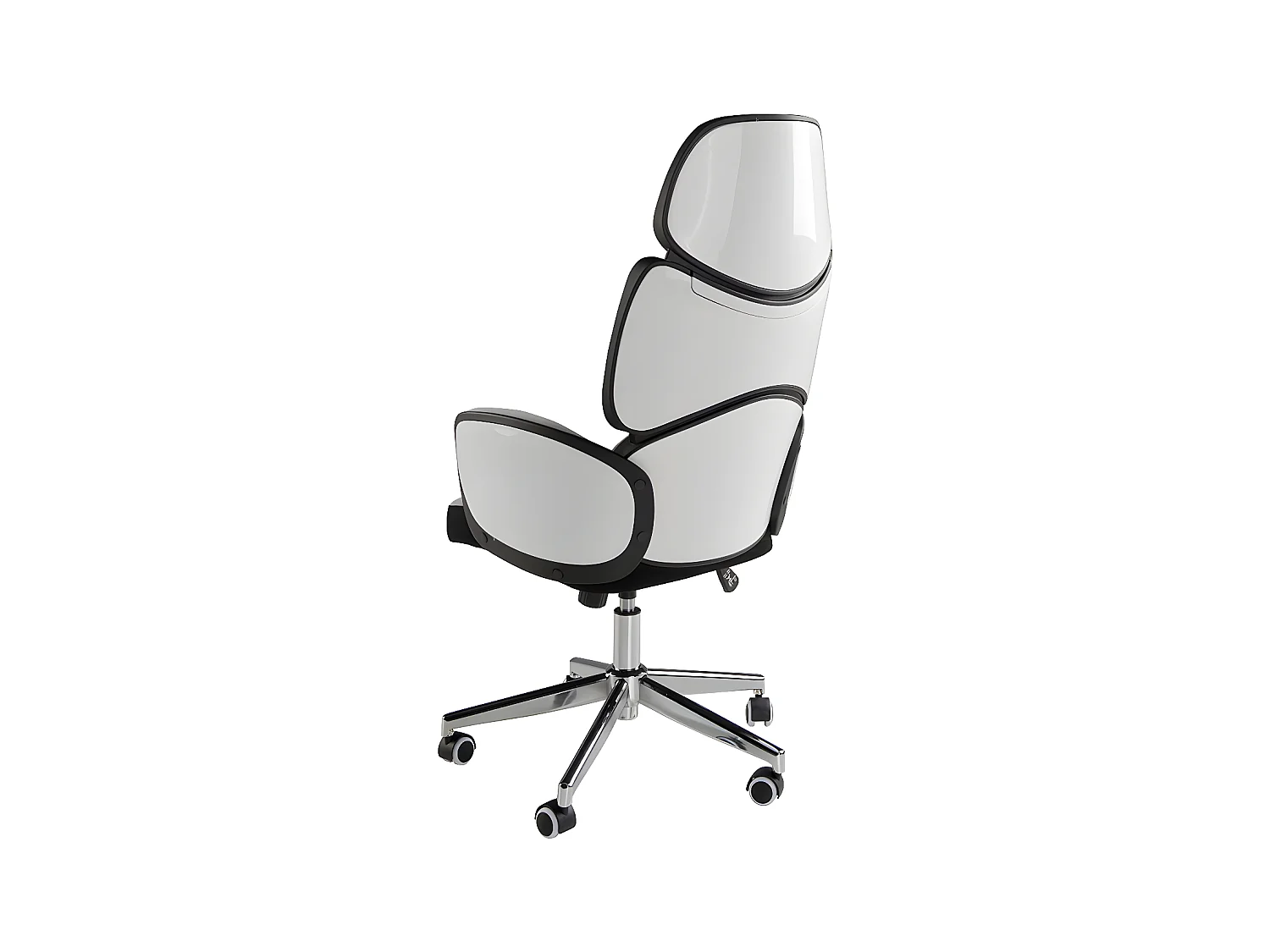 Bureaustoel lichtgrijze stof en glanzend wit pvc 4142 ANGEL CERDA